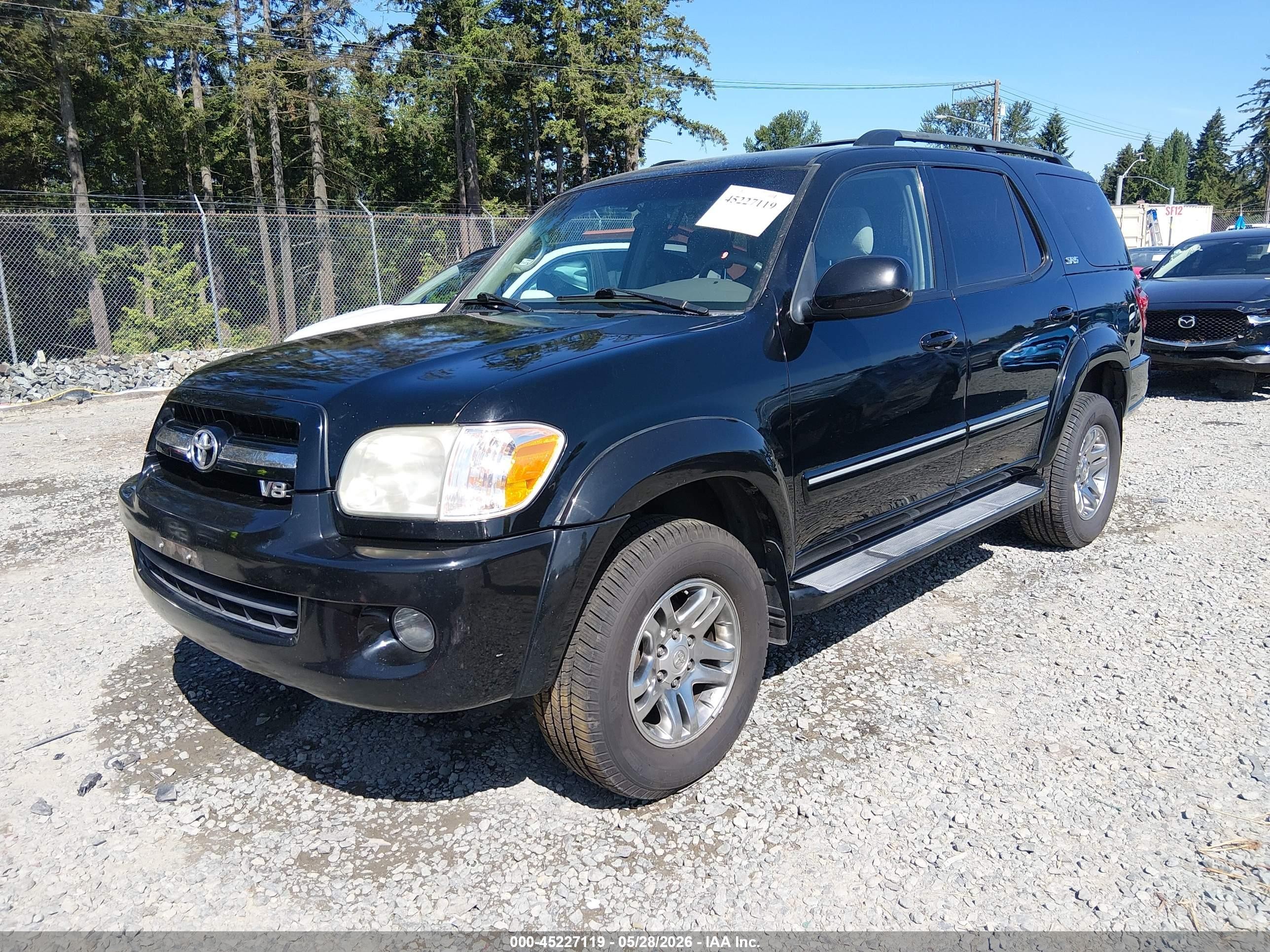 2006 Toyota Sequoia Sr5 V8 Black vin: 5TDBT44A26S268130