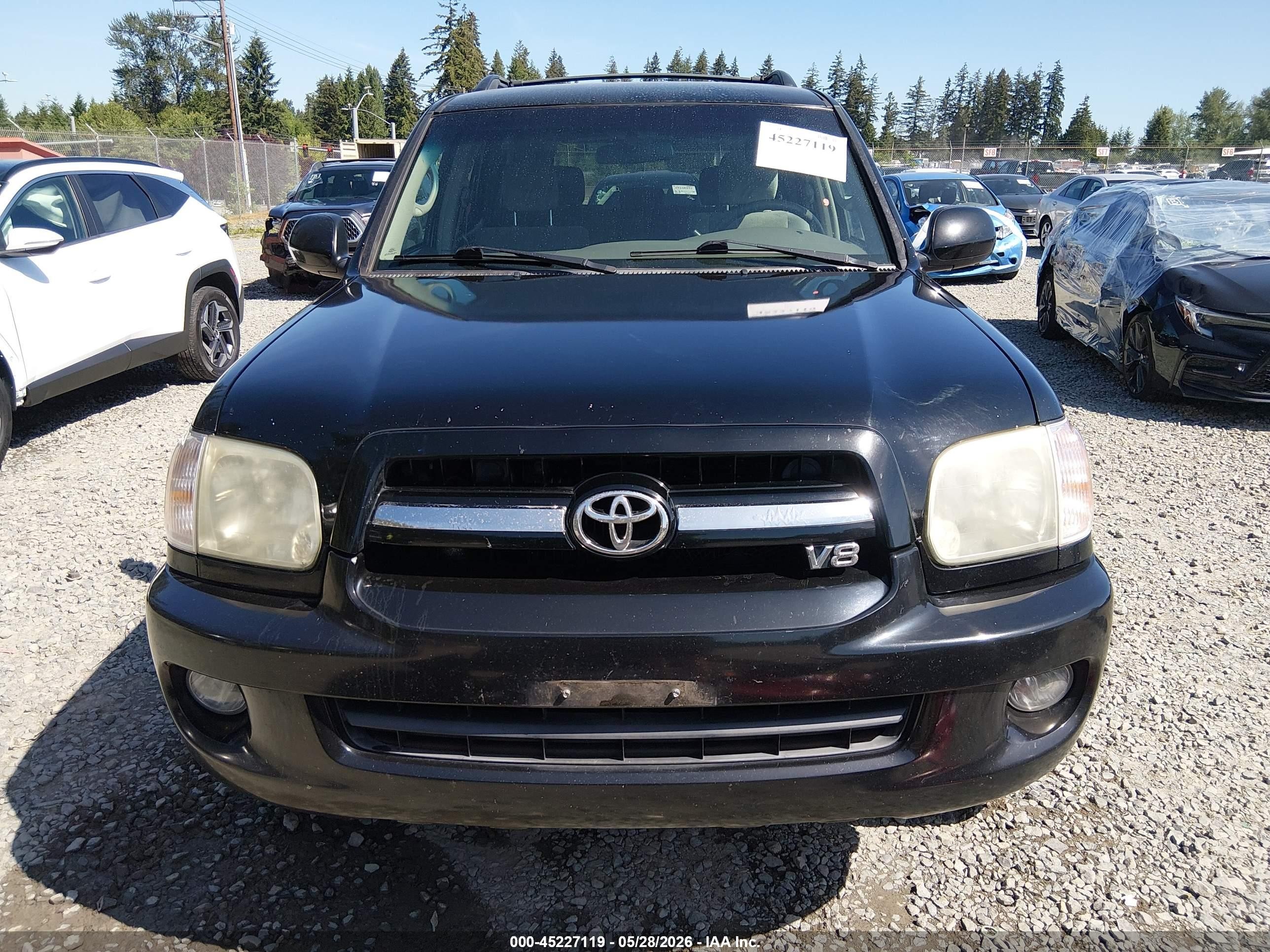 2006 Toyota Sequoia Sr5 V8 Black vin: 5TDBT44A26S268130