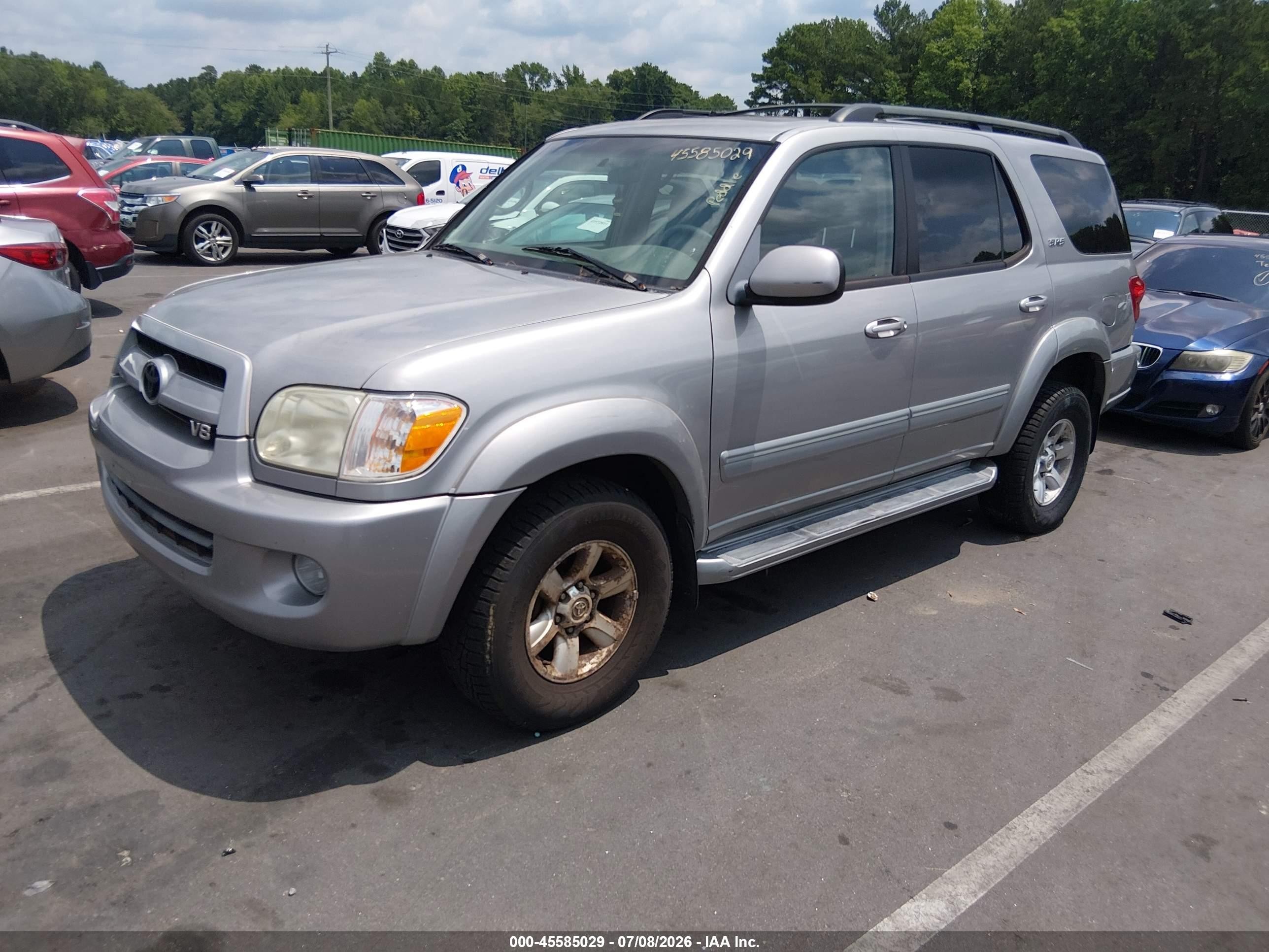 2007 Toyota Sequoia Sr5 Серый vin: 5TDBT44A27S284586