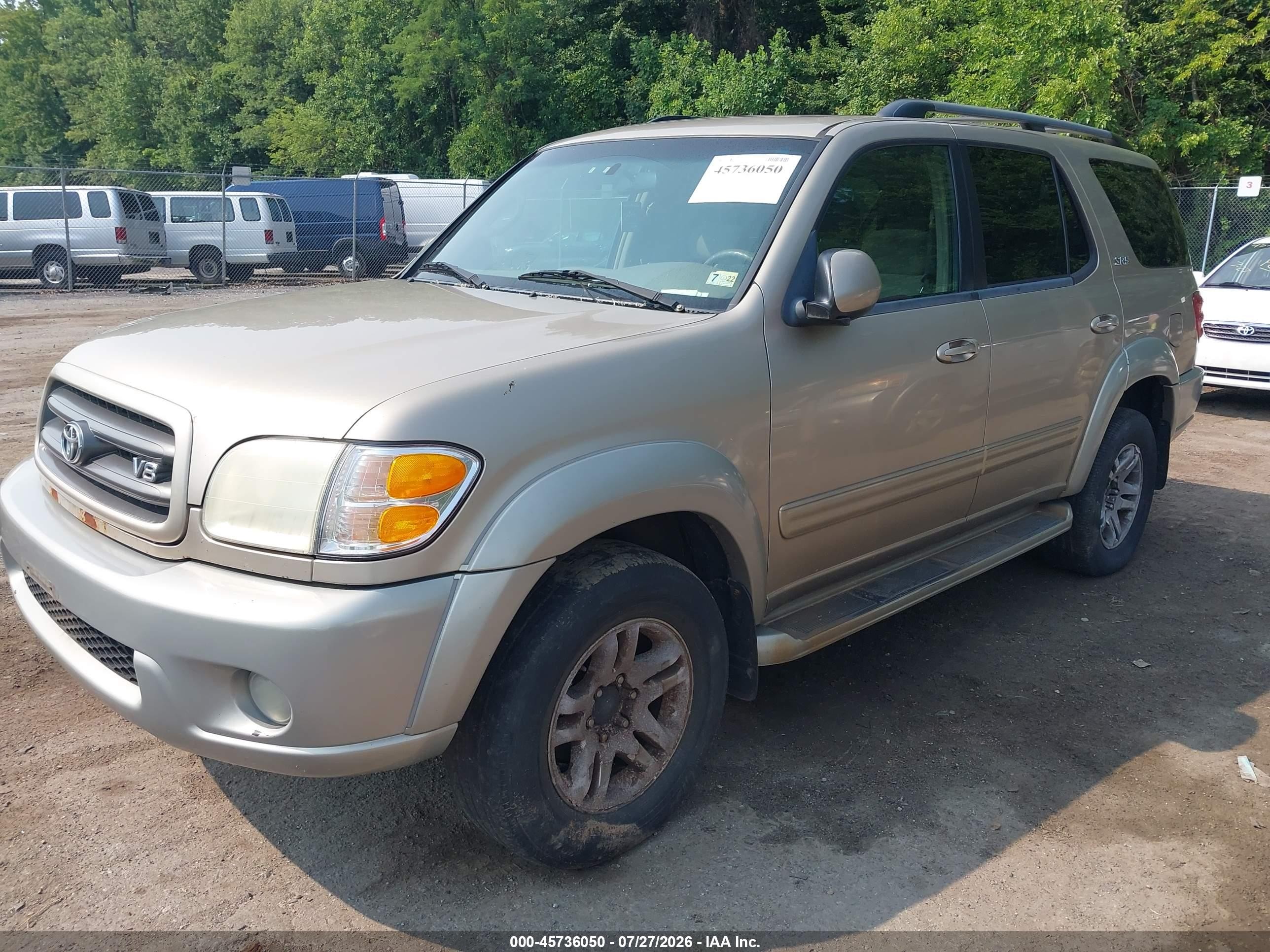 2004 Toyota Sequoia Sr5 V8 Gold vin: 5TDBT44A34S216017