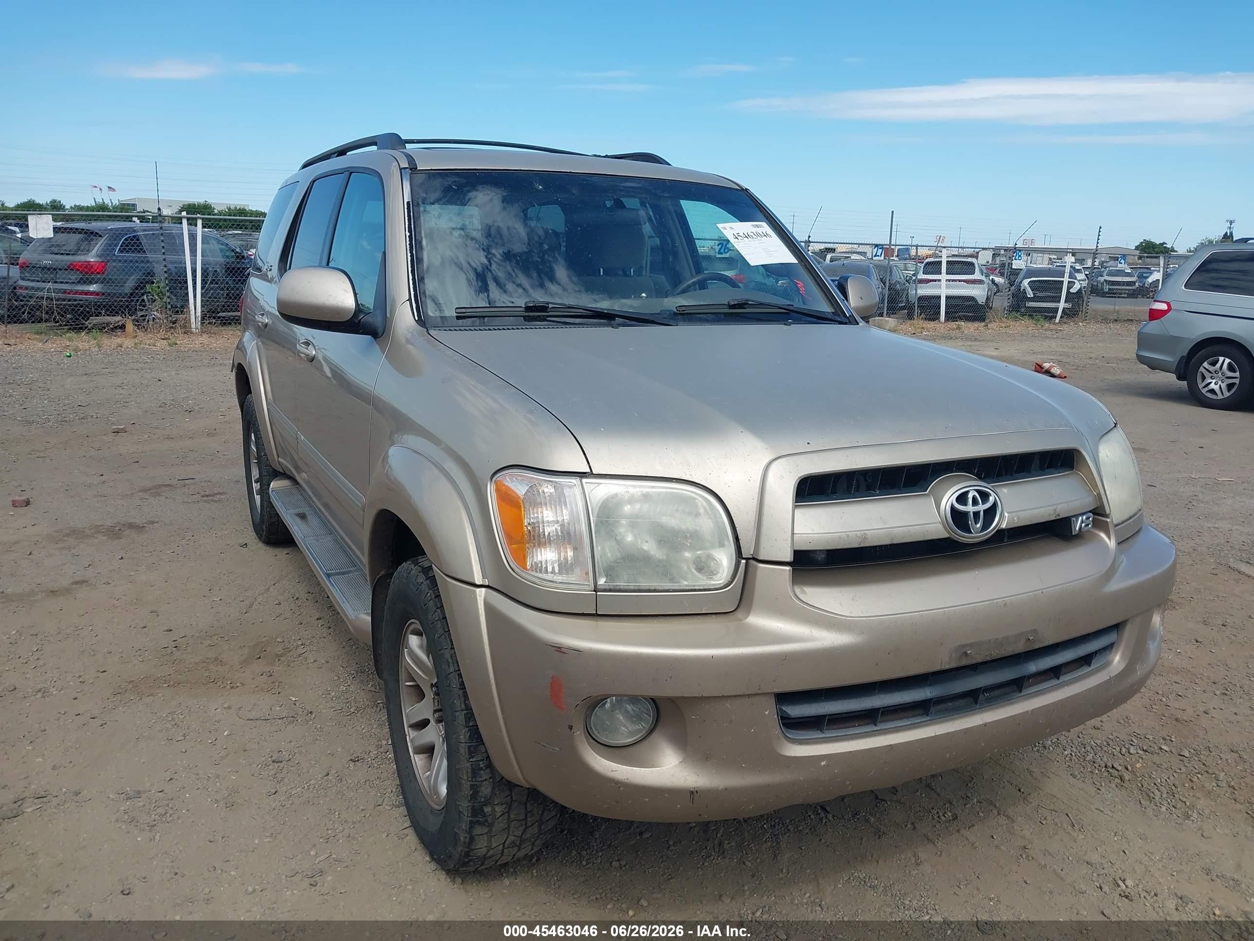 2007 Toyota Sequoia Sr5 Gold vin: 5TDBT44A37S278862