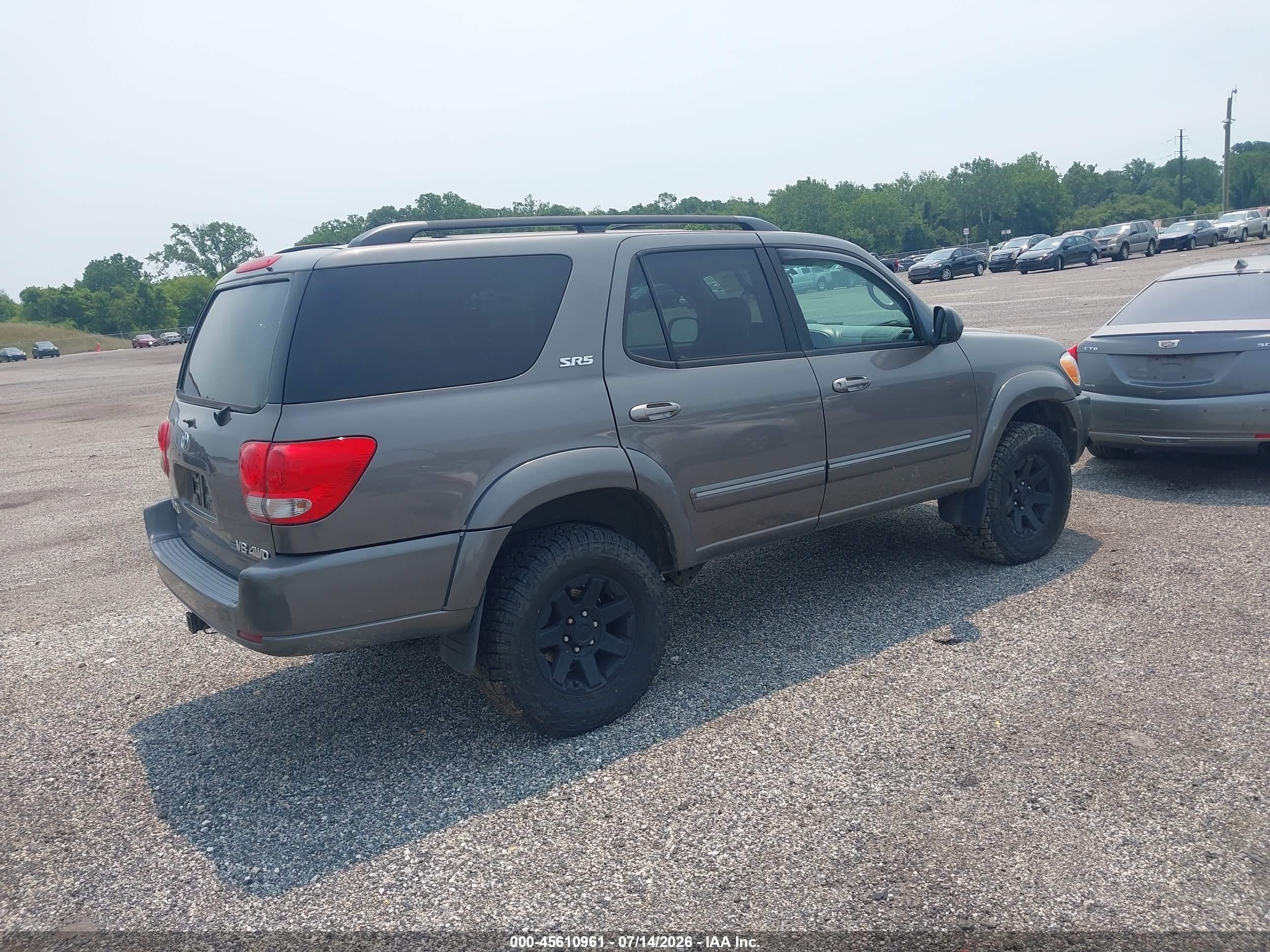 2007 Toyota Sequoia Sr5 Серый vin: 5TDBT44A37S285388