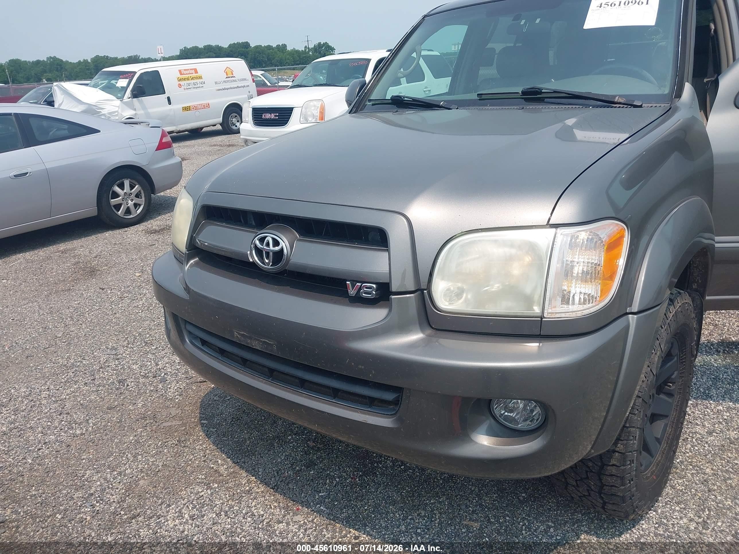 2007 Toyota Sequoia Sr5 Серый vin: 5TDBT44A37S285388