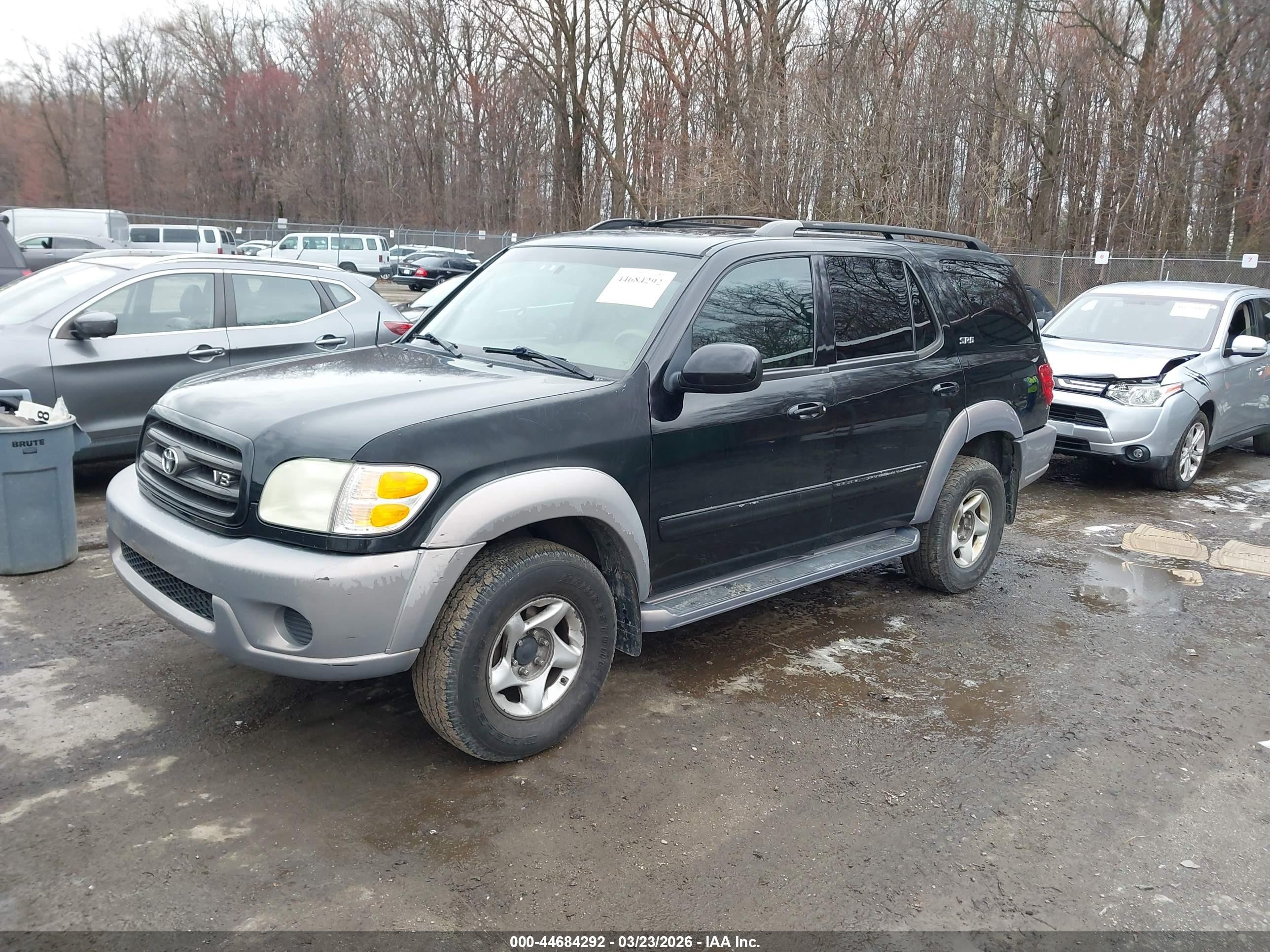 2001 Toyota Sequoia Sr5 V8 Black vin: 5TDBT44A41S047170