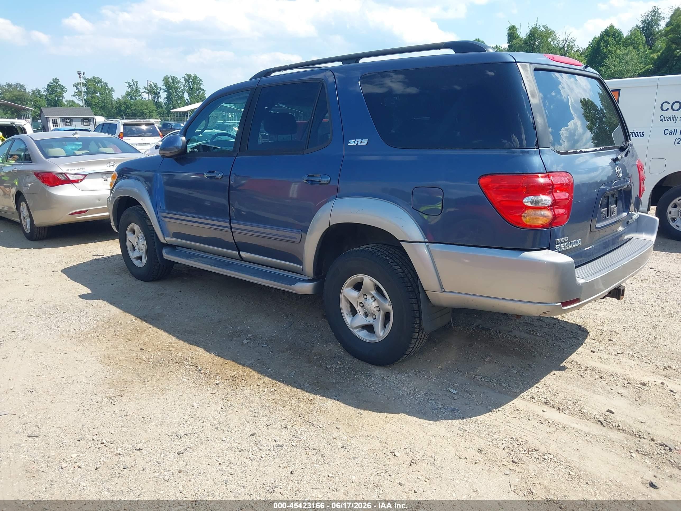 2002 Toyota Sequoia Sr5 V8 Blue vin: 5TDBT44A42S125674
