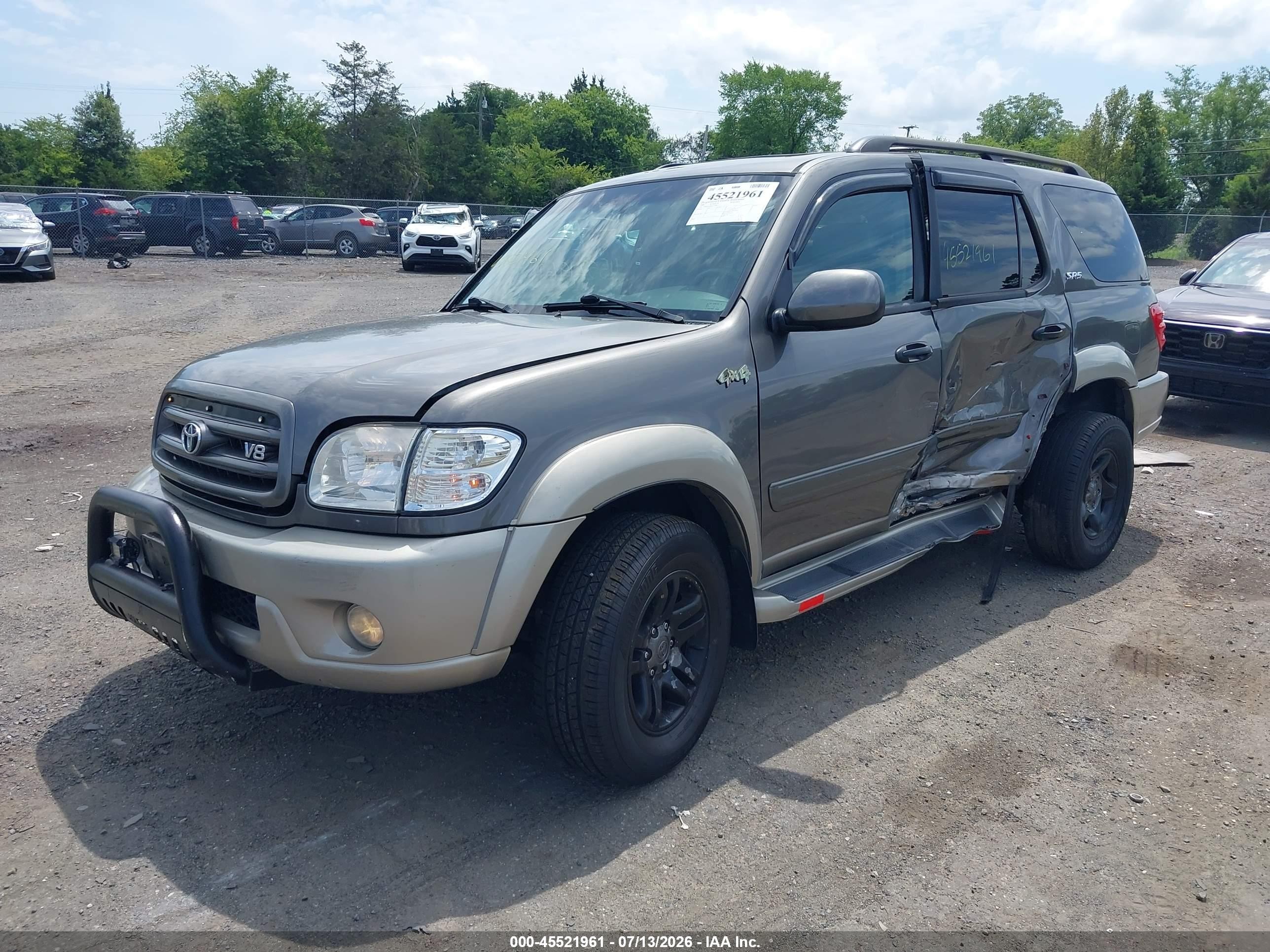 2004 Toyota Sequoia Sr5 V8 Серый vin: 5TDBT44A44S210890