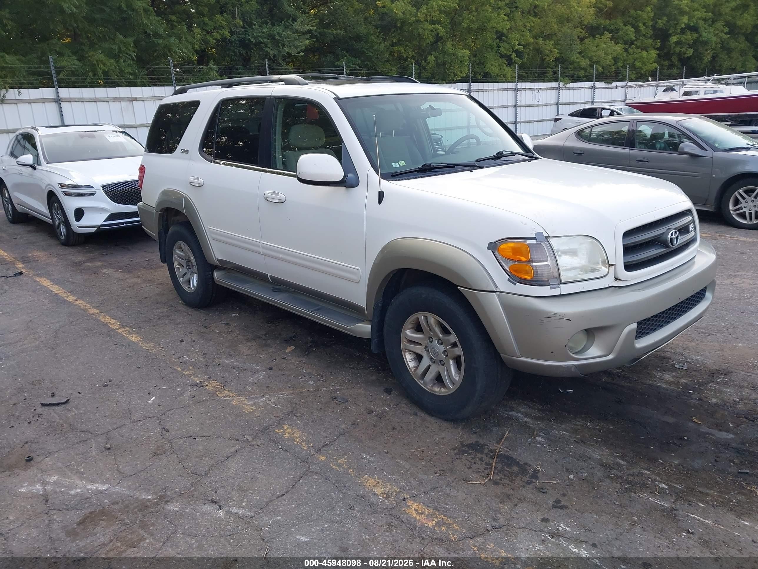 2004 Toyota Sequoia Sr5 V8 Белый vin: 5TDBT44A44S222098
