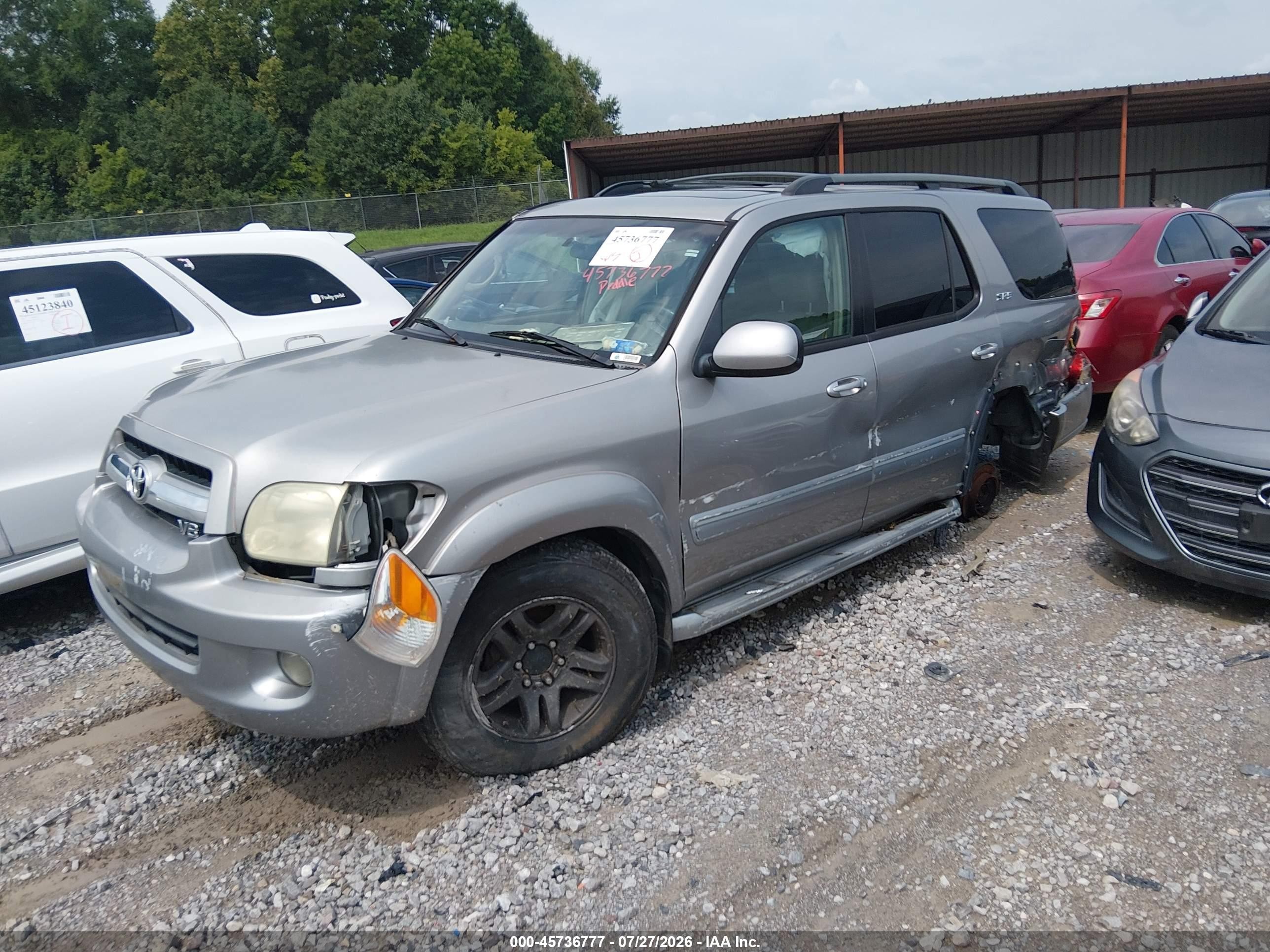 2006 Toyota Sequoia Sr5 V8 Серебряный vin: 5TDBT44A46S269313