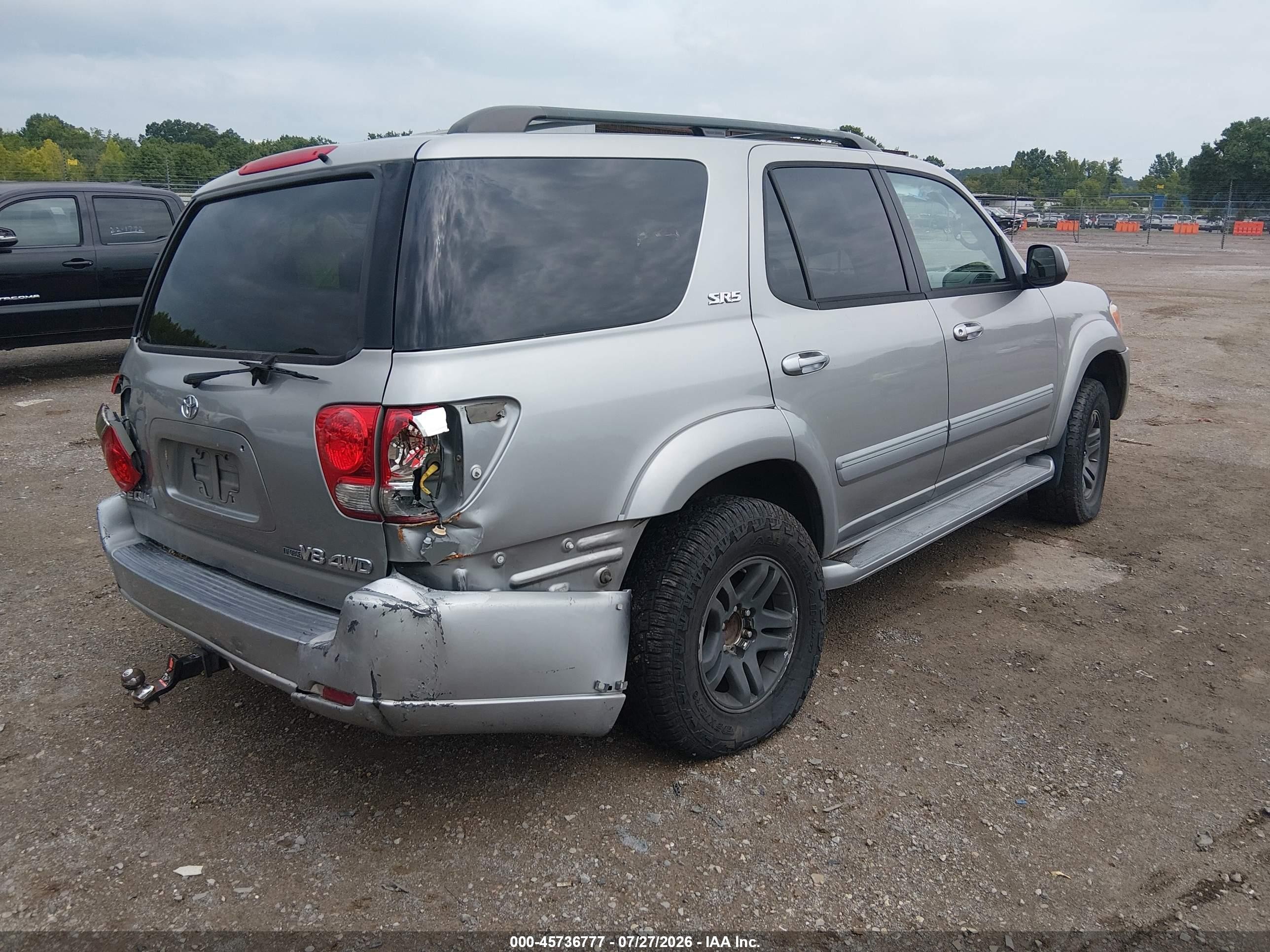2006 Toyota Sequoia Sr5 V8 Серебряный vin: 5TDBT44A46S269313