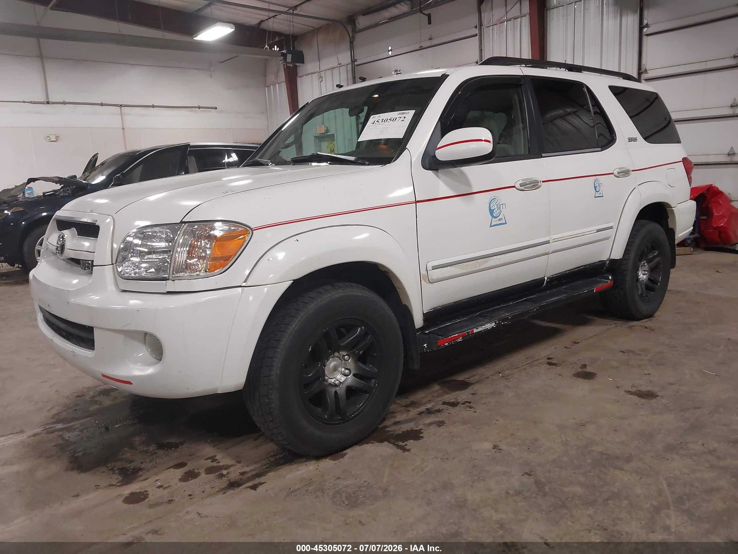 2007 Toyota Sequoia Sr5 V8 White vin: 5TDBT44A47S283780
