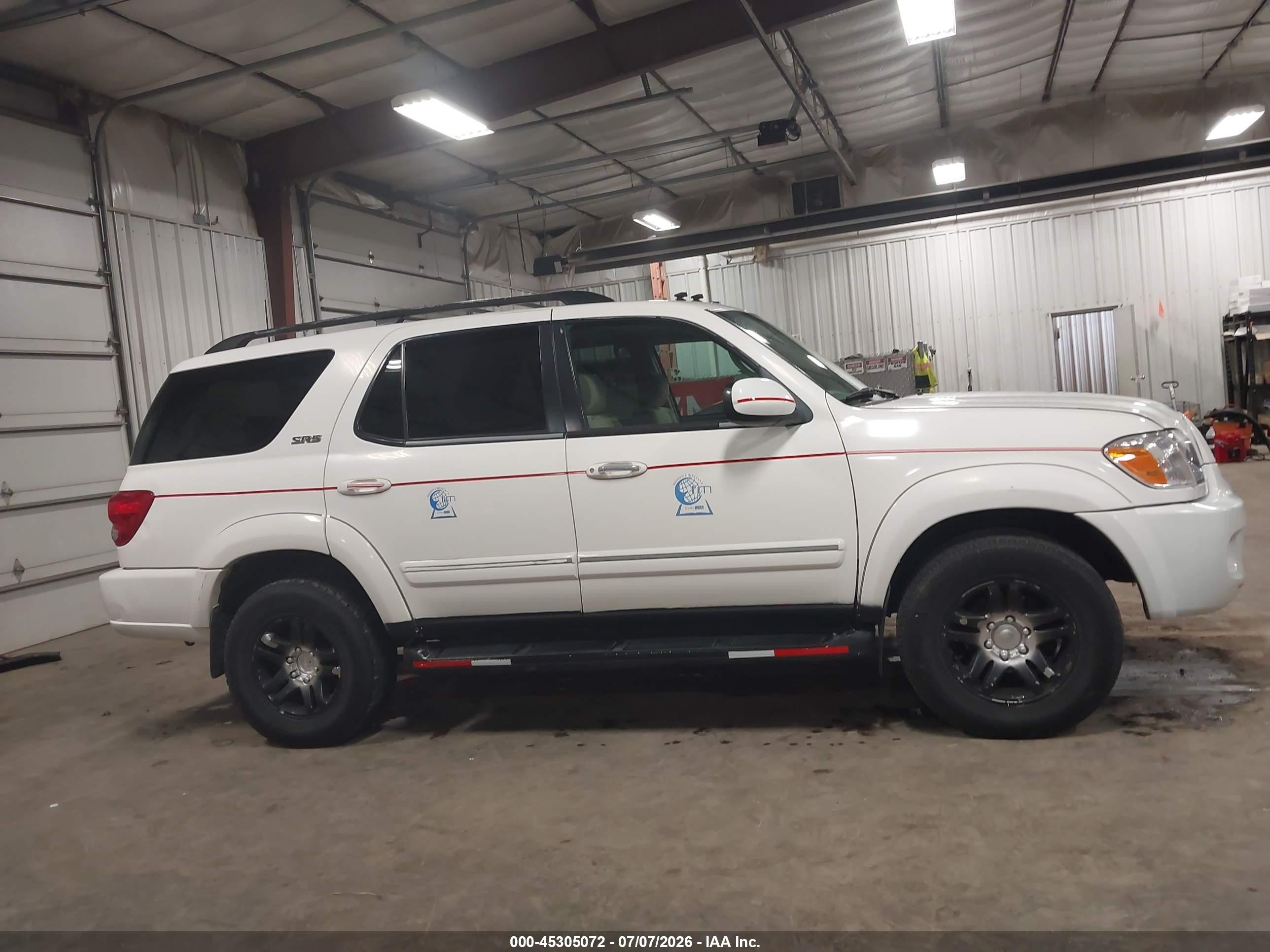 2007 Toyota Sequoia Sr5 V8 White vin: 5TDBT44A47S283780