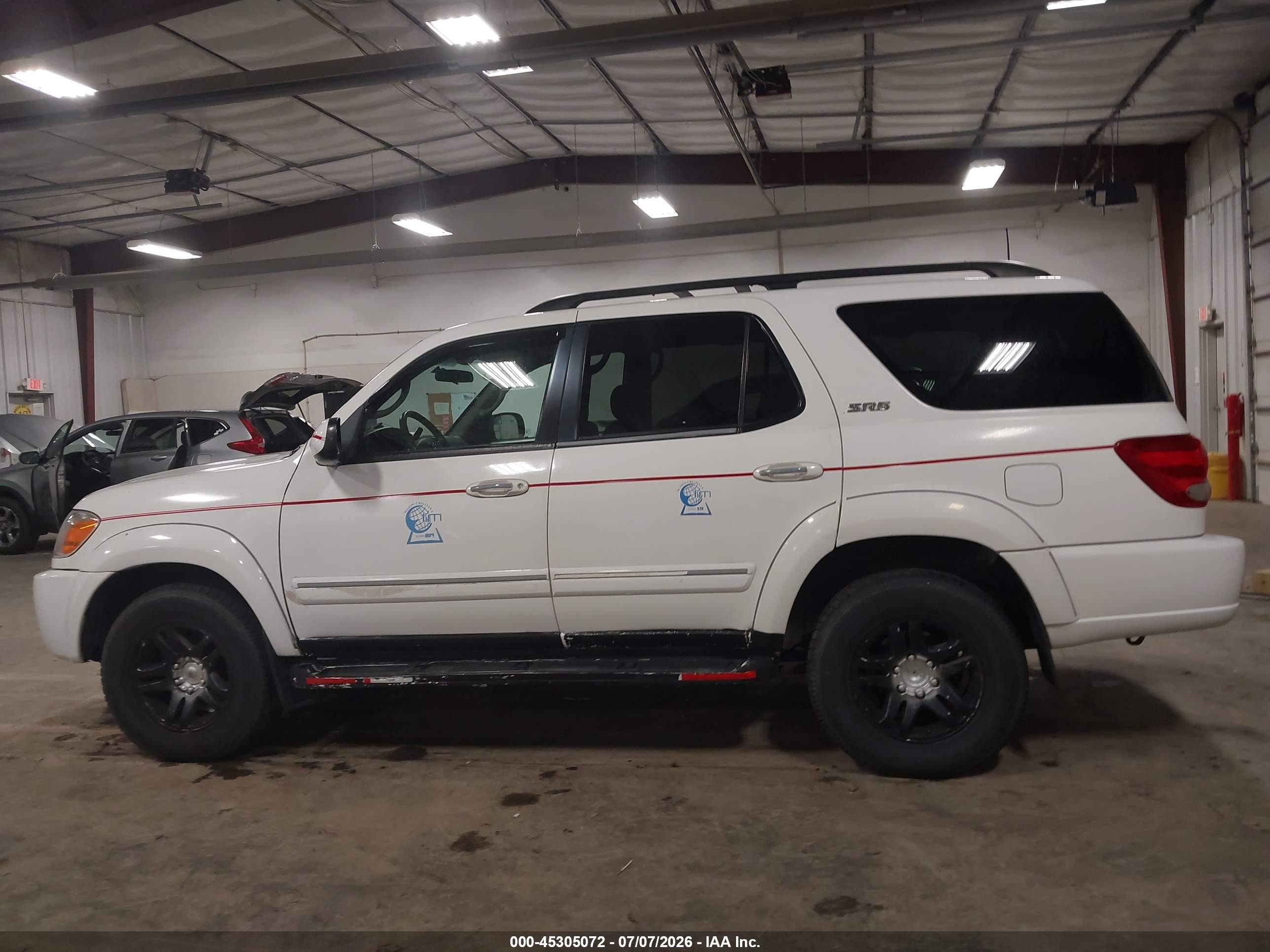 2007 Toyota Sequoia Sr5 V8 White vin: 5TDBT44A47S283780