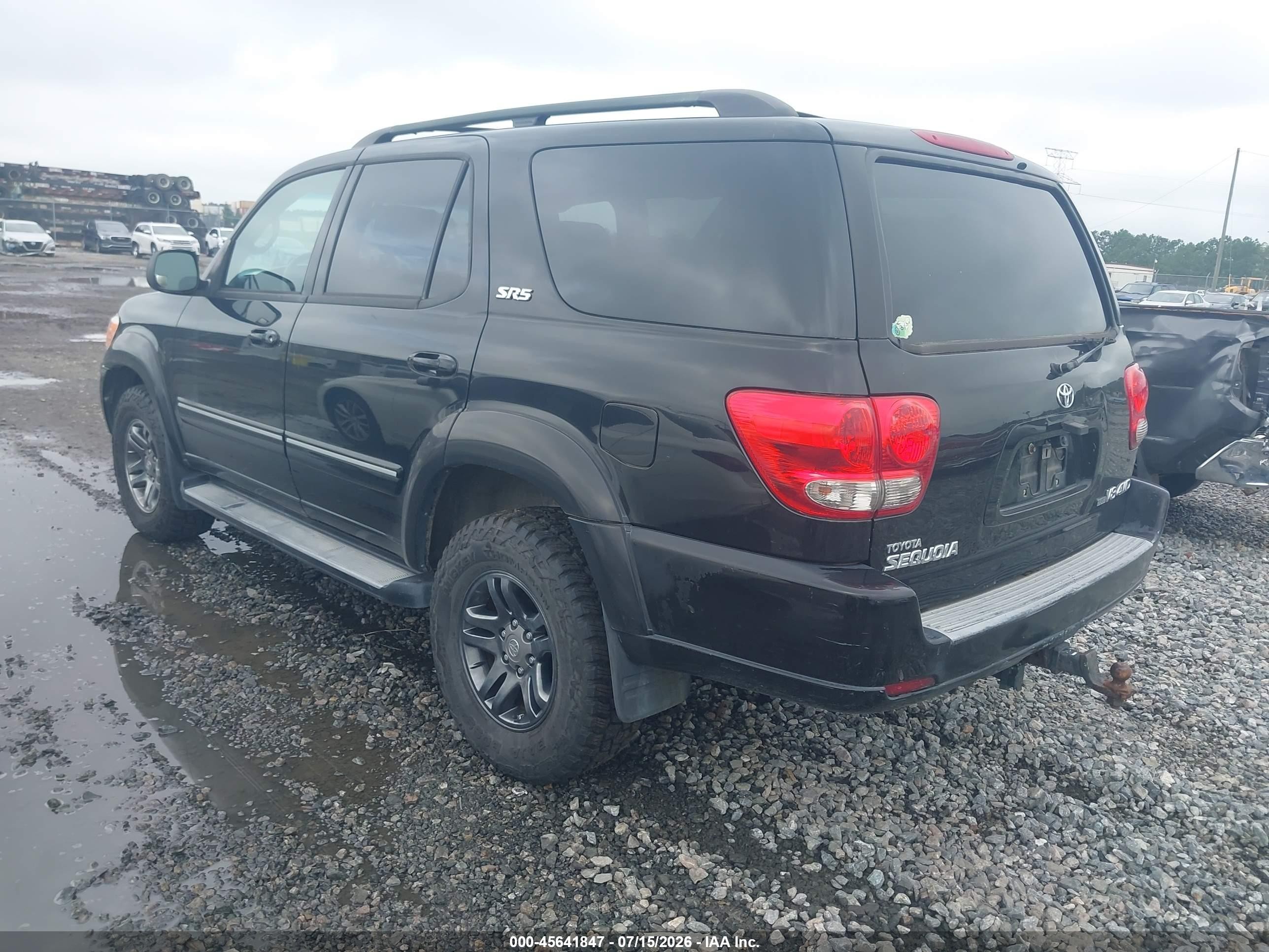 2007 Toyota Sequoia Sr5 Черный vin: 5TDBT44A47S291667