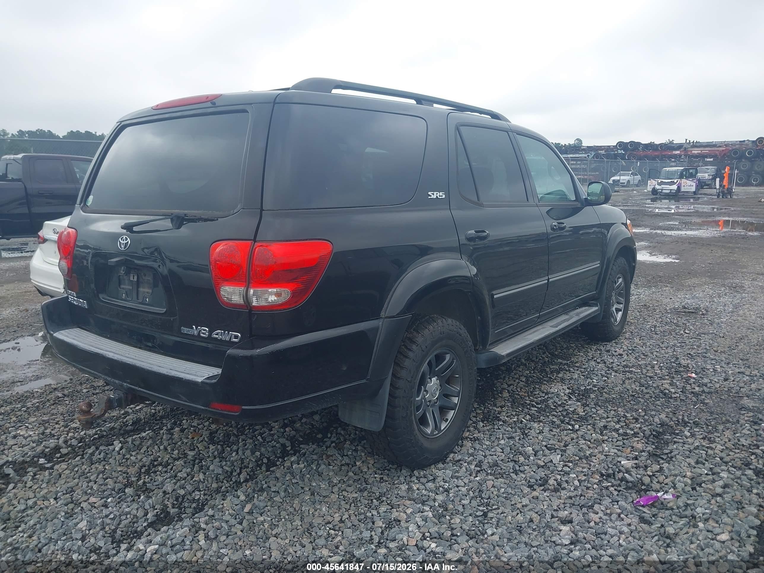 2007 Toyota Sequoia Sr5 Черный vin: 5TDBT44A47S291667