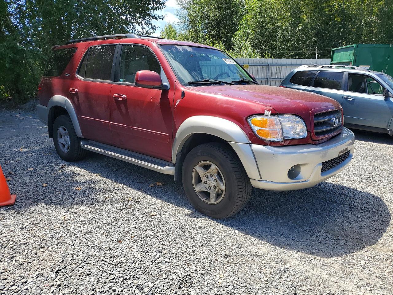 2001 Toyota Sequoia Sr5 Red vin: 5TDBT44A51S054323