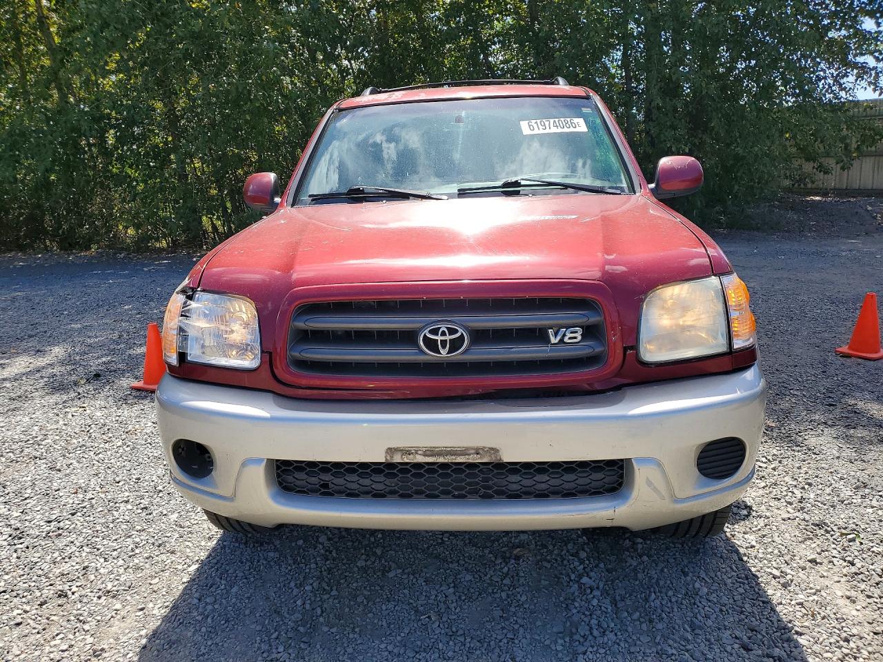 2001 Toyota Sequoia Sr5 Red vin: 5TDBT44A51S054323