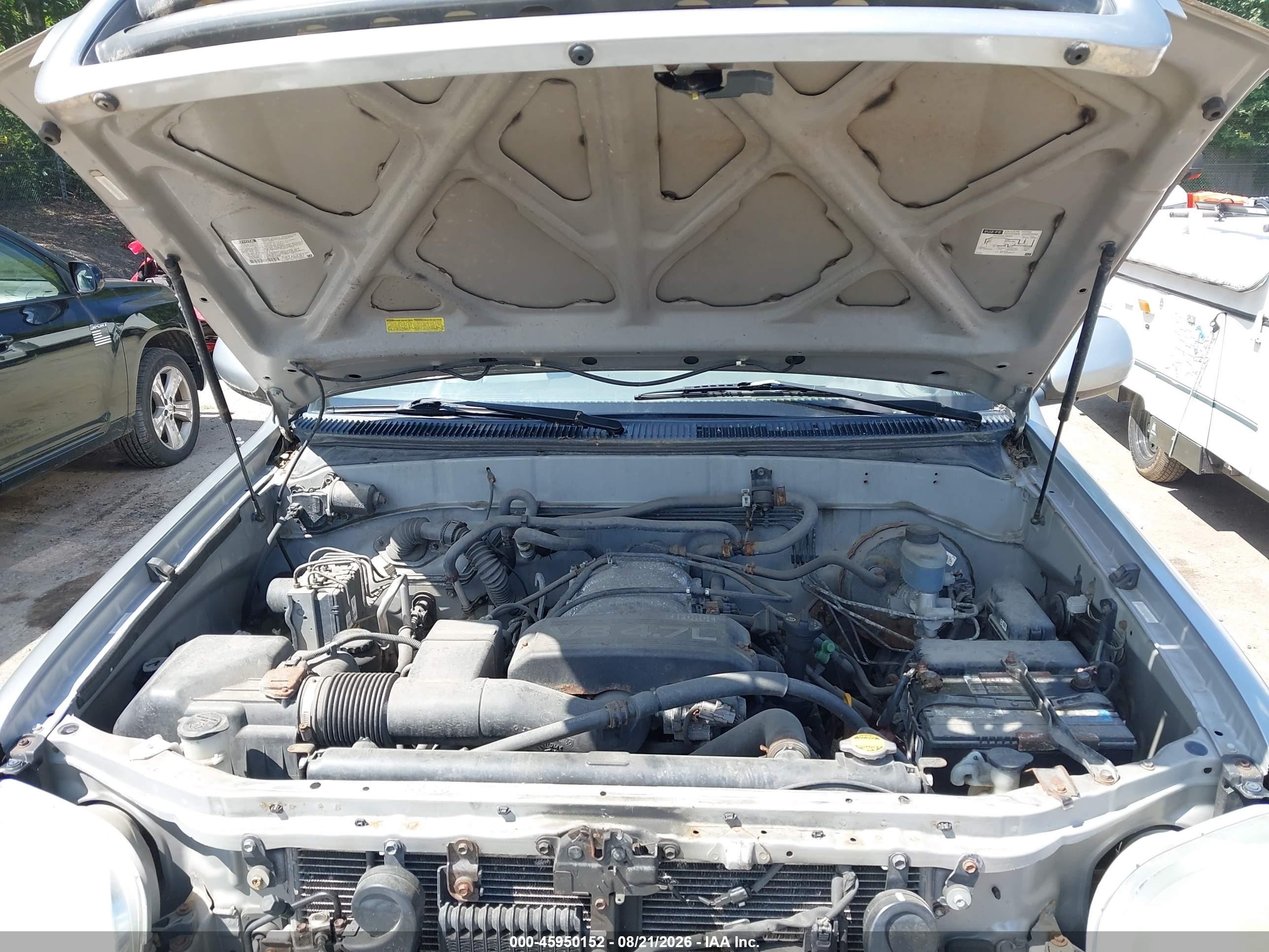 2002 Toyota Sequoia Sr5 V8 Silver vin: 5TDBT44A52S076730