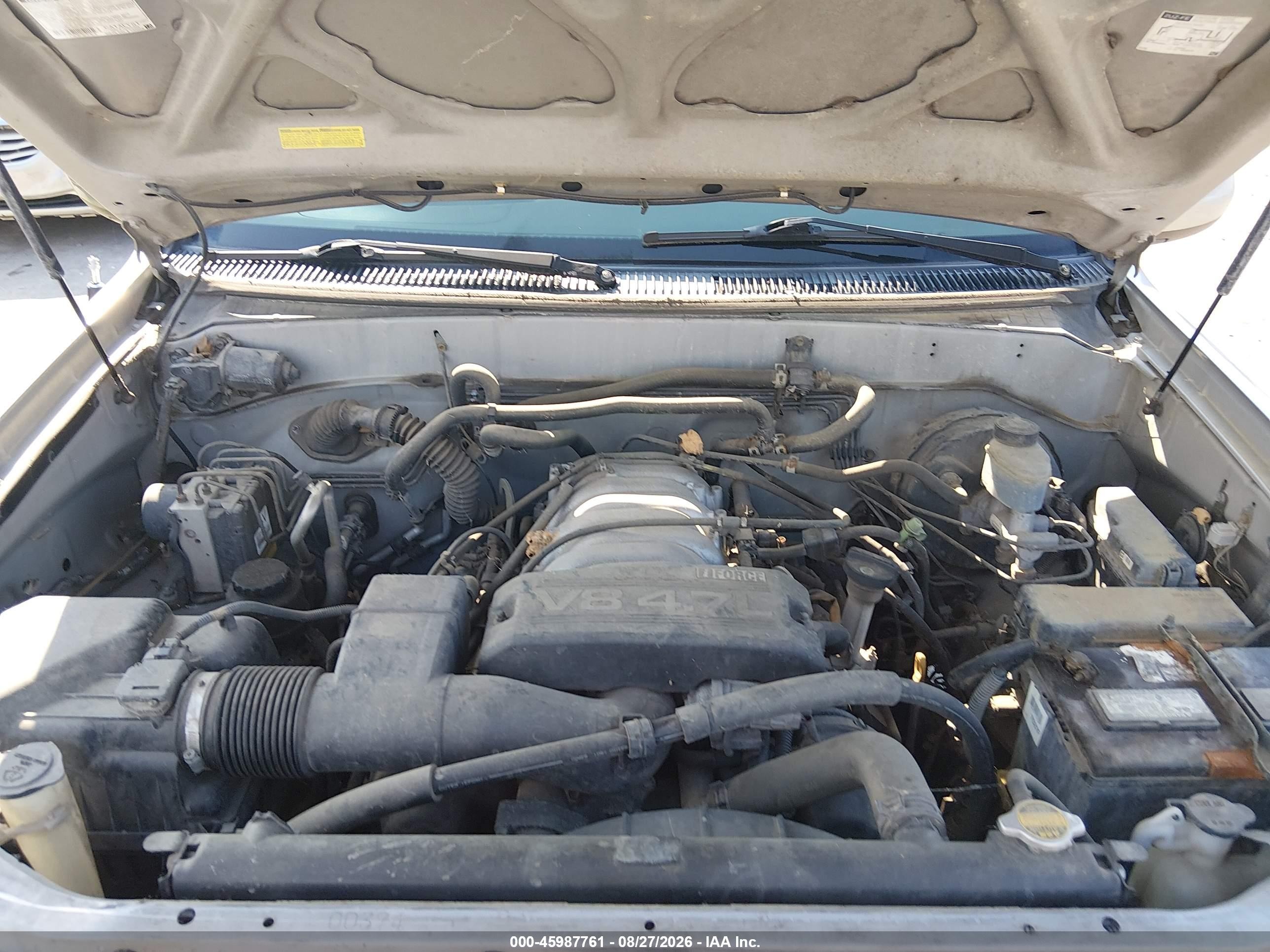 2002 Toyota Sequoia Sr5 V8 Silver vin: 5TDBT44A62S080477