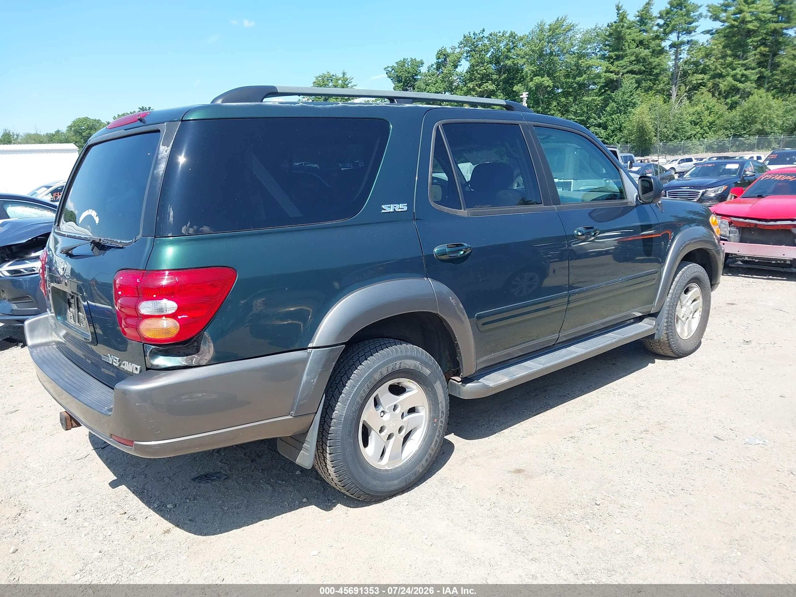 2004 Toyota Sequoia Sr5 V8 Зеленый vin: 5TDBT44A64S207618