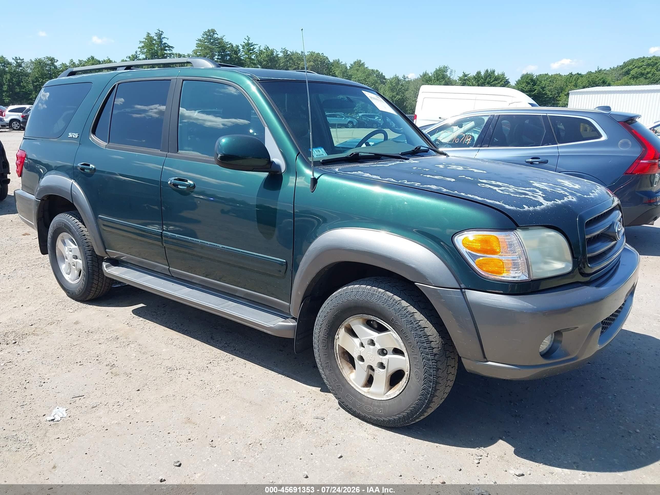 2004 Toyota Sequoia Sr5 V8 Зеленый vin: 5TDBT44A64S207618