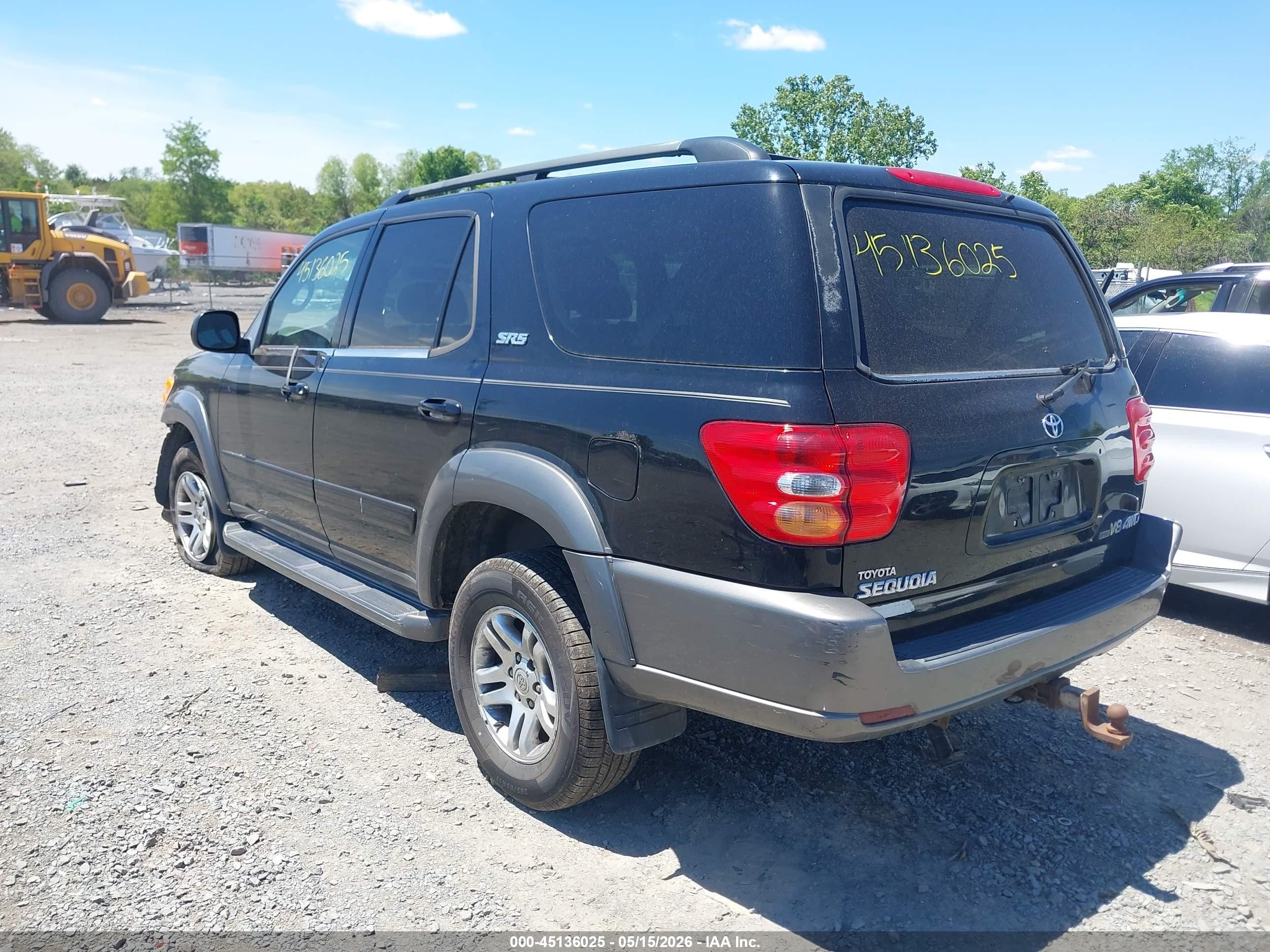 2004 Toyota Sequoia Sr5 V8 Black vin: 5TDBT44A64S229084