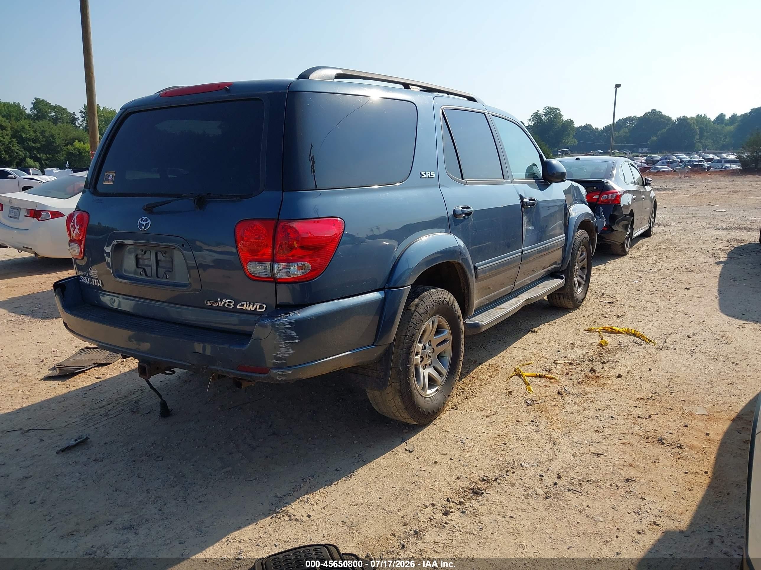 2006 Toyota Sequoia Sr5 V8 Blue vin: 5TDBT44A66S258667