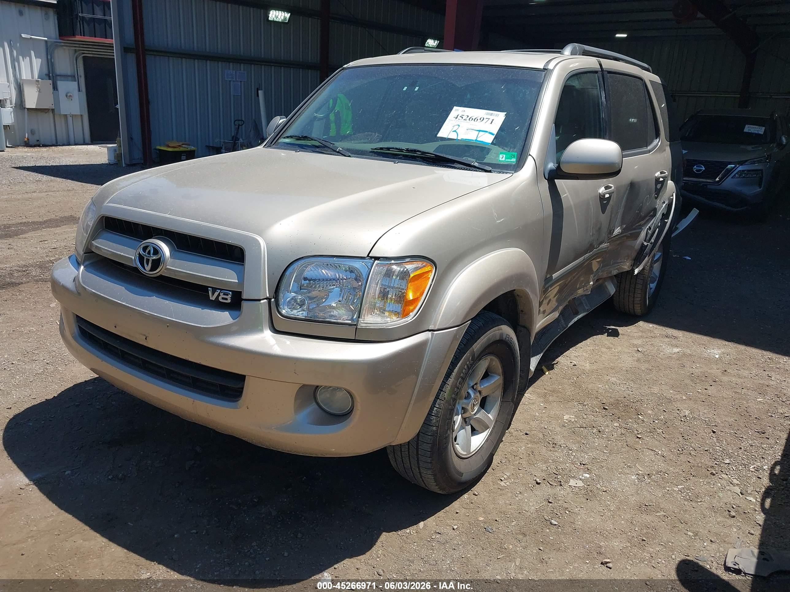 2007 Toyota Sequoia Sr5 V8 Beige vin: 5TDBT44A67S292125