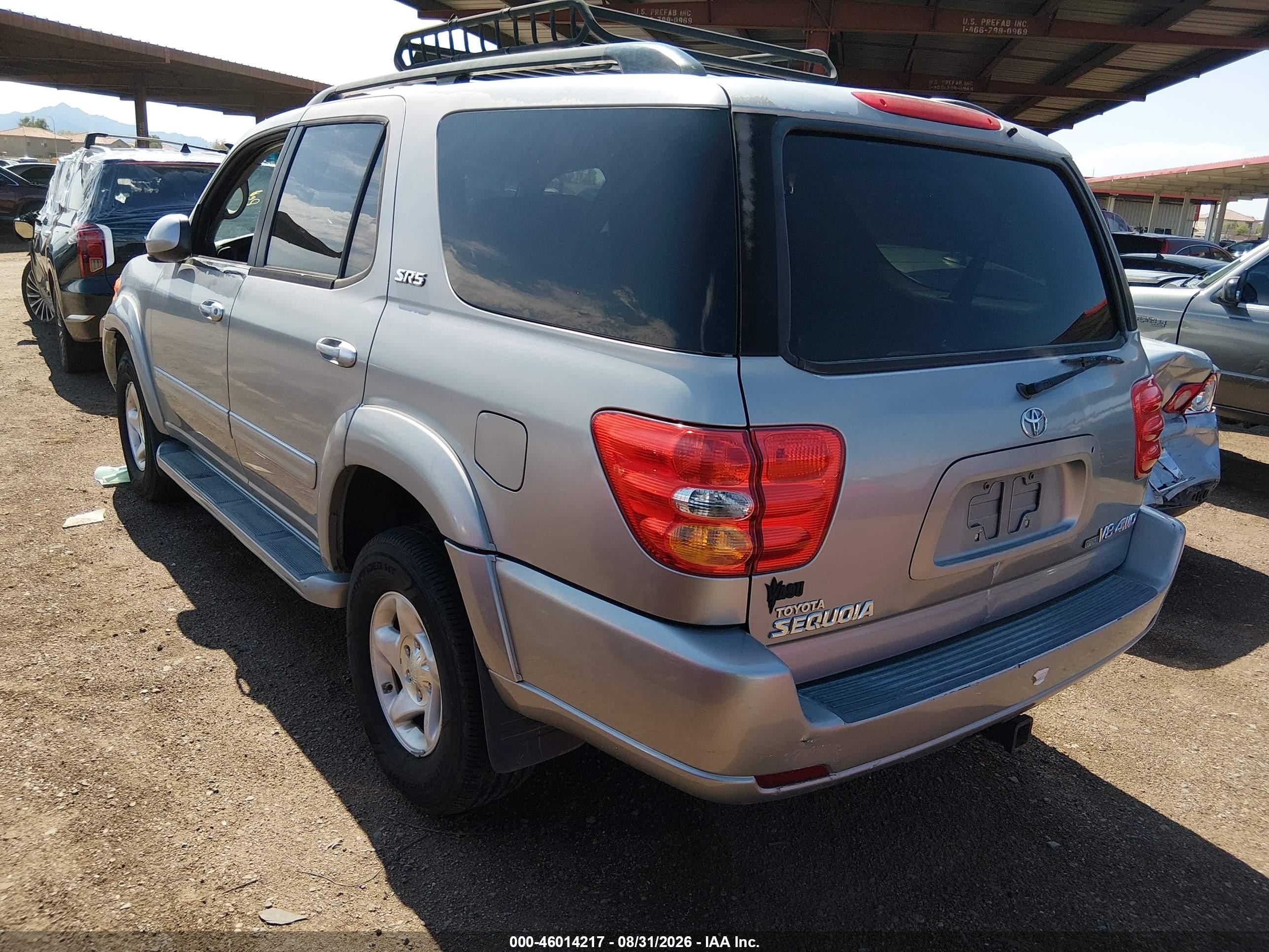 2001 Toyota Sequoia Sr5 V8 Silver vin: 5TDBT44A71S020285