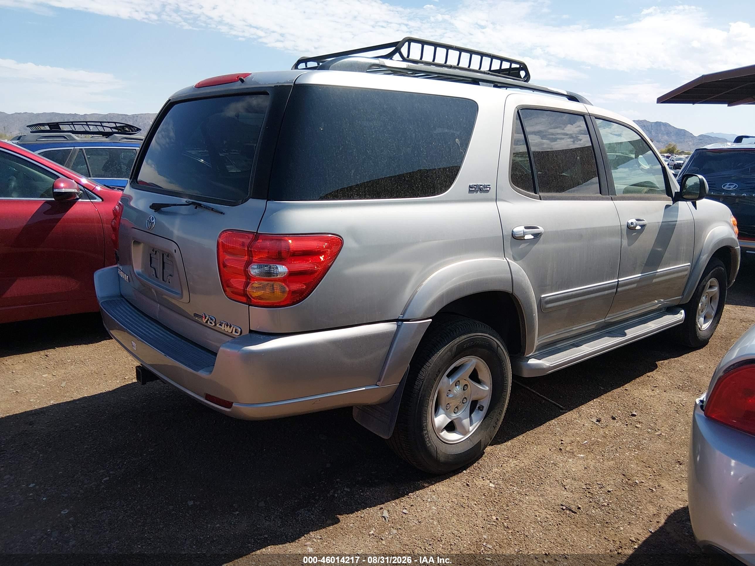 2001 Toyota Sequoia Sr5 V8 Silver vin: 5TDBT44A71S020285