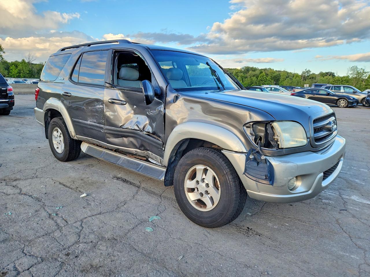 2003 Toyota Sequoia Sr5 Gray vin: 5TDBT44A73S180945