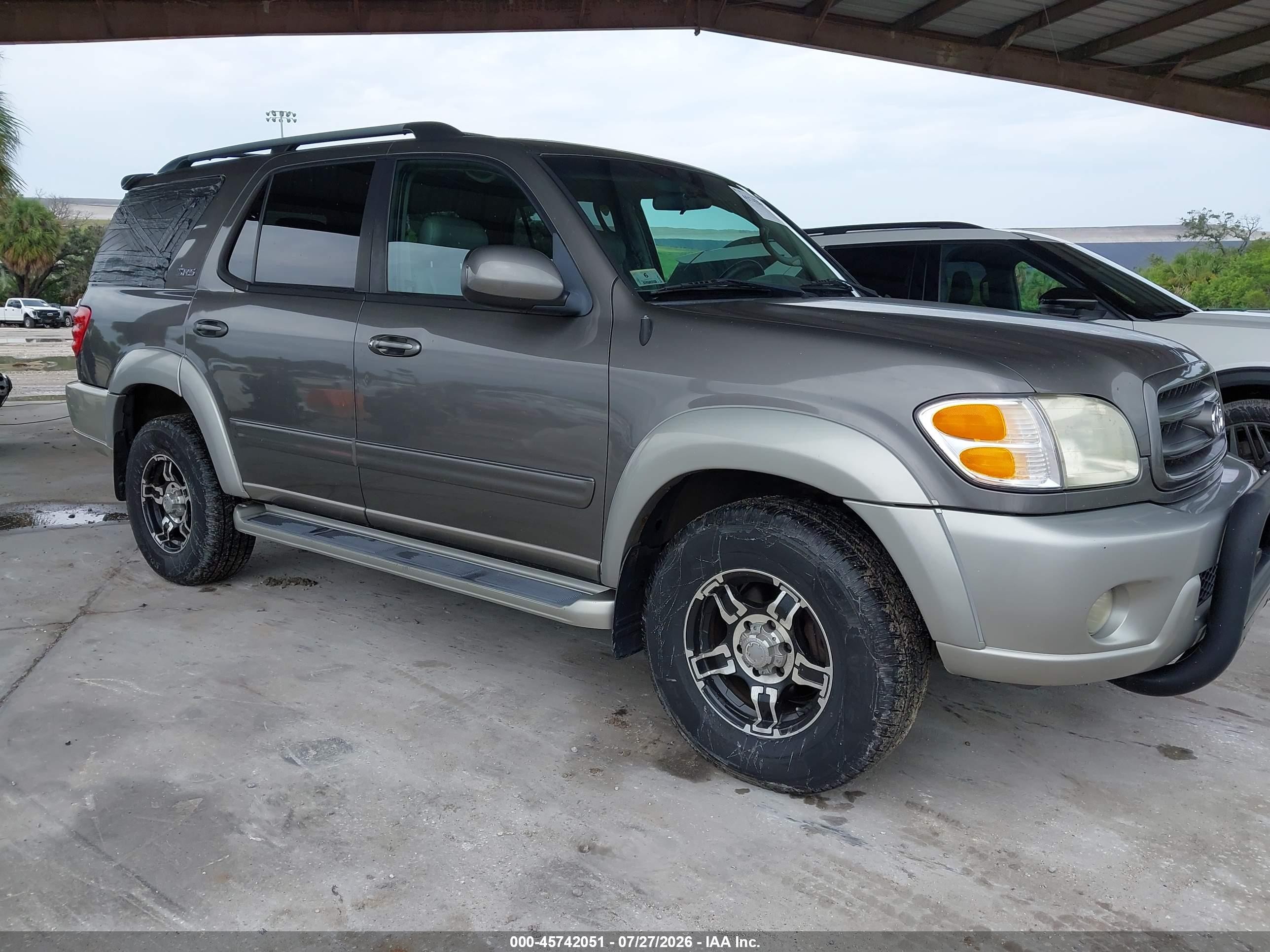 2003 Toyota Sequoia Sr5 V8 Gray vin: 5TDBT44A73S182890