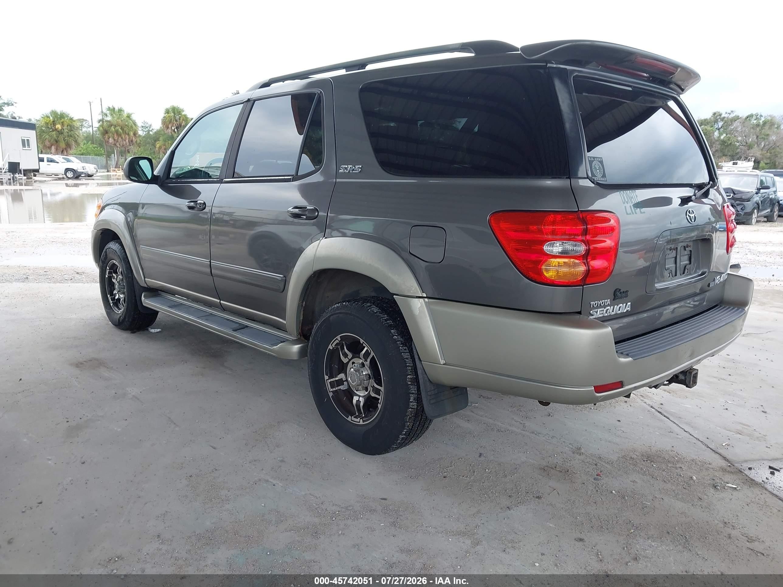 2003 Toyota Sequoia Sr5 V8 Gray vin: 5TDBT44A73S182890