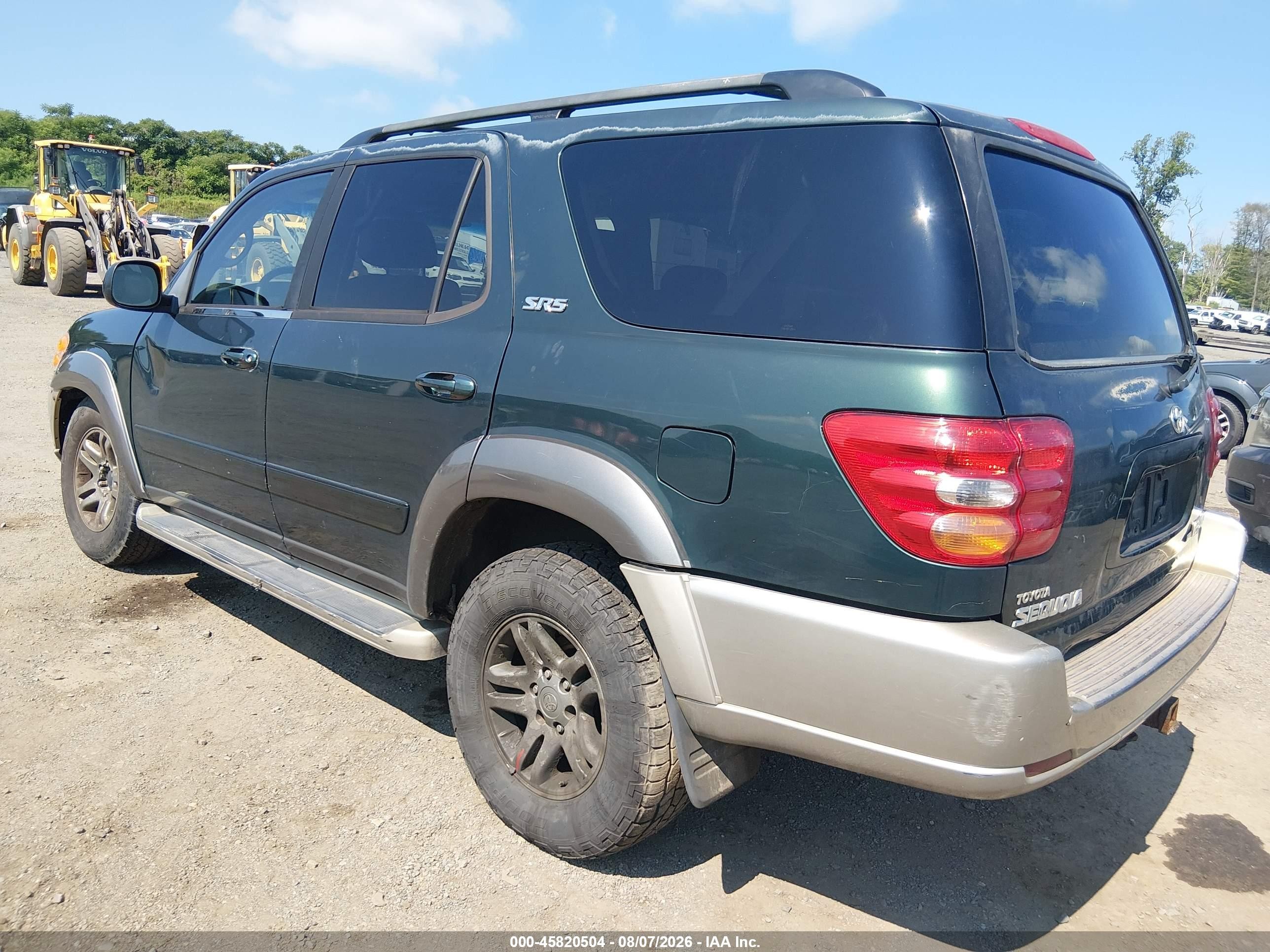 2004 Toyota Sequoia Sr5 V8 Green vin: 5TDBT44A84S217664