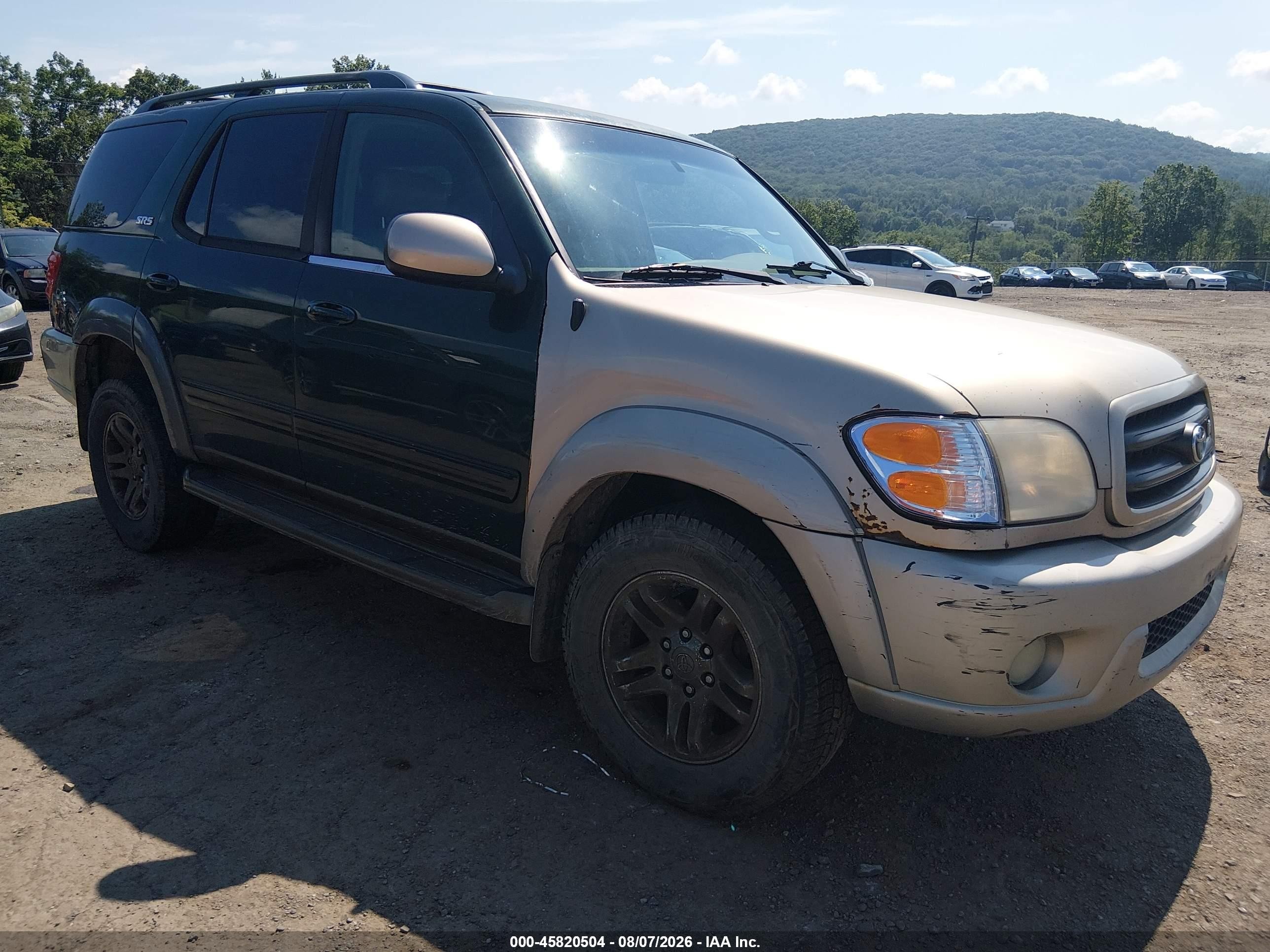 2004 Toyota Sequoia Sr5 V8 Зеленый vin: 5TDBT44A84S217664