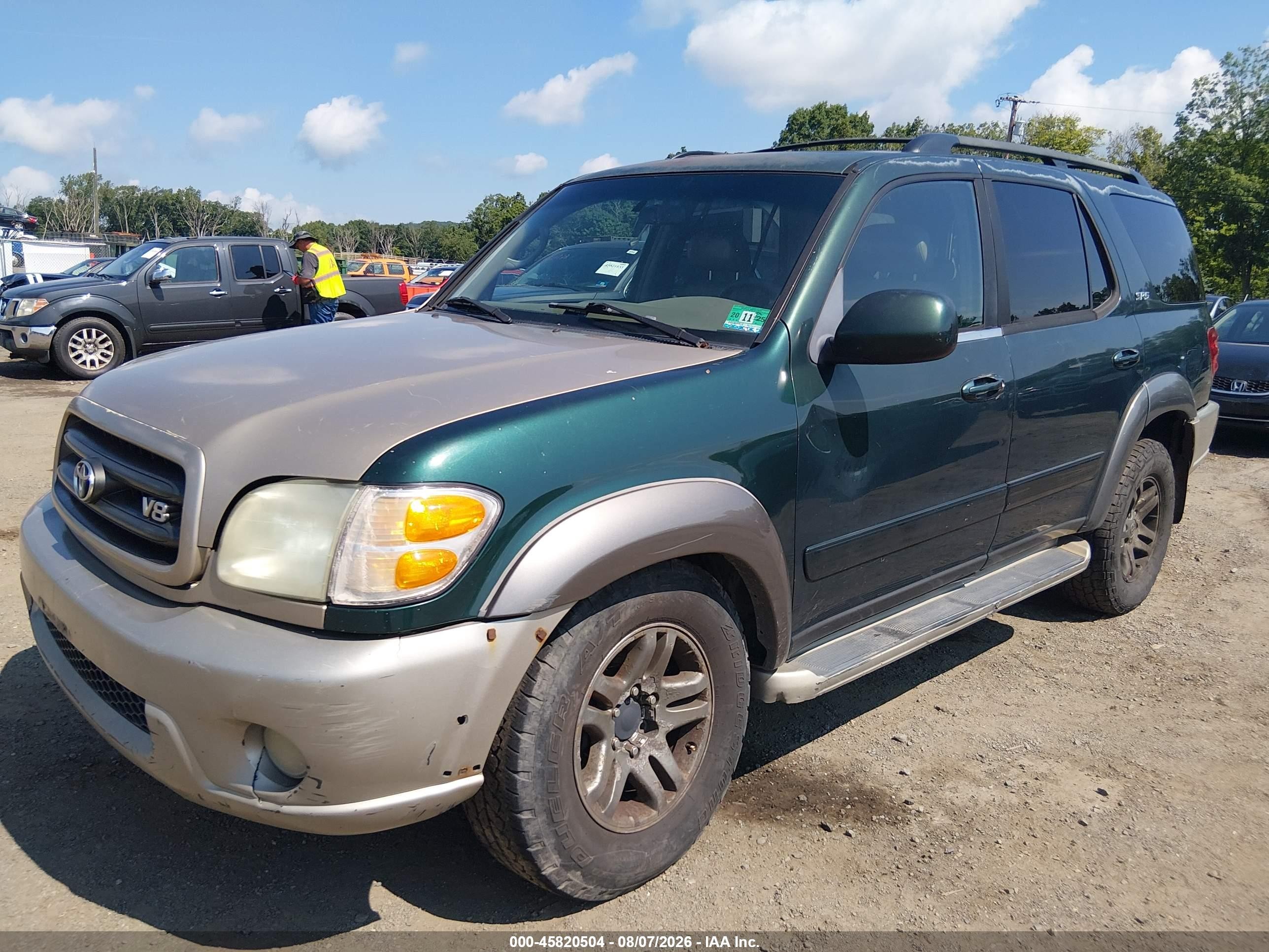 2004 Toyota Sequoia Sr5 V8 Green vin: 5TDBT44A84S217664