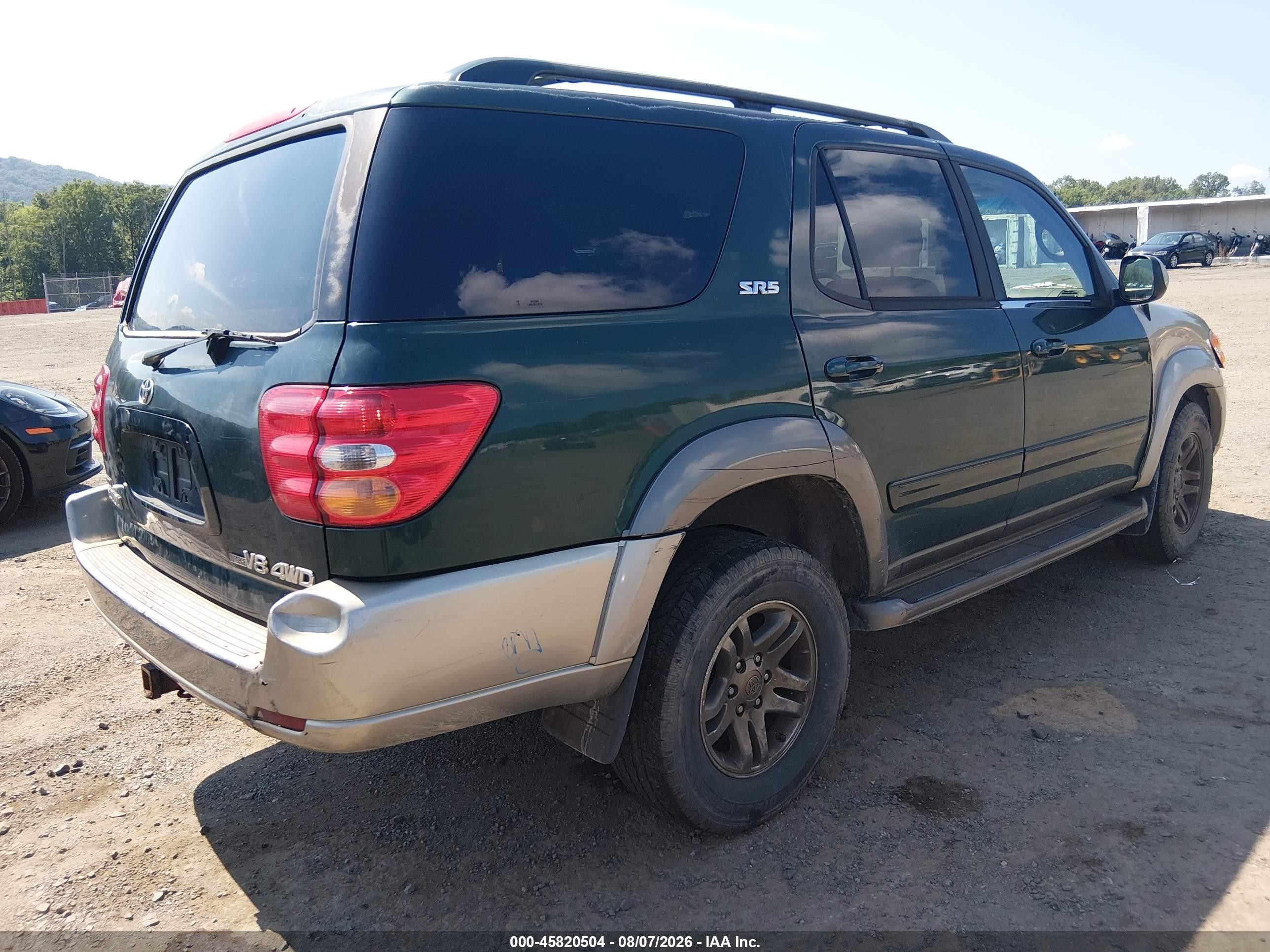 2004 Toyota Sequoia Sr5 V8 Green vin: 5TDBT44A84S217664