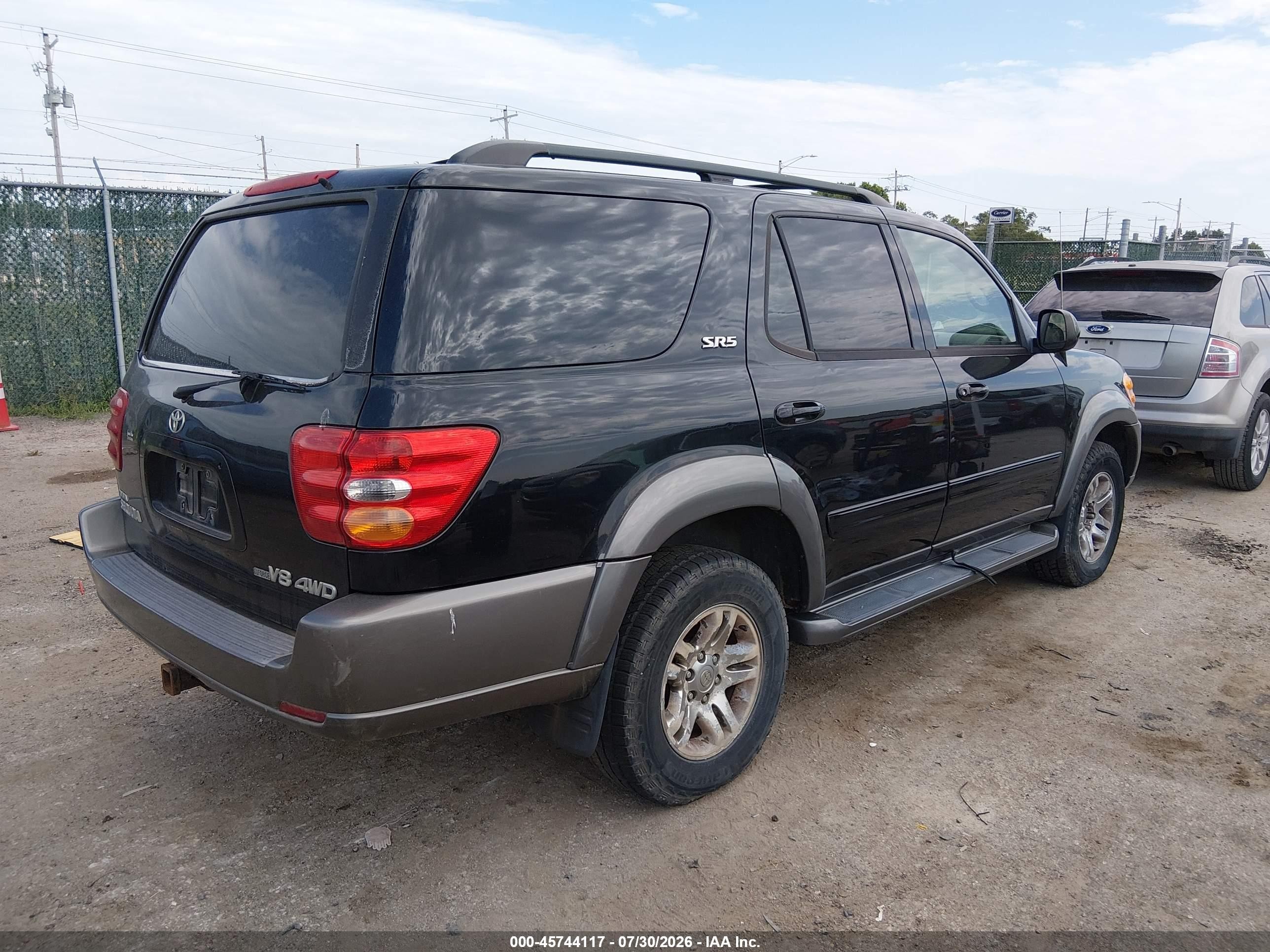 2004 Toyota Sequoia Sr5 V8 Black vin: 5TDBT44A94S216619