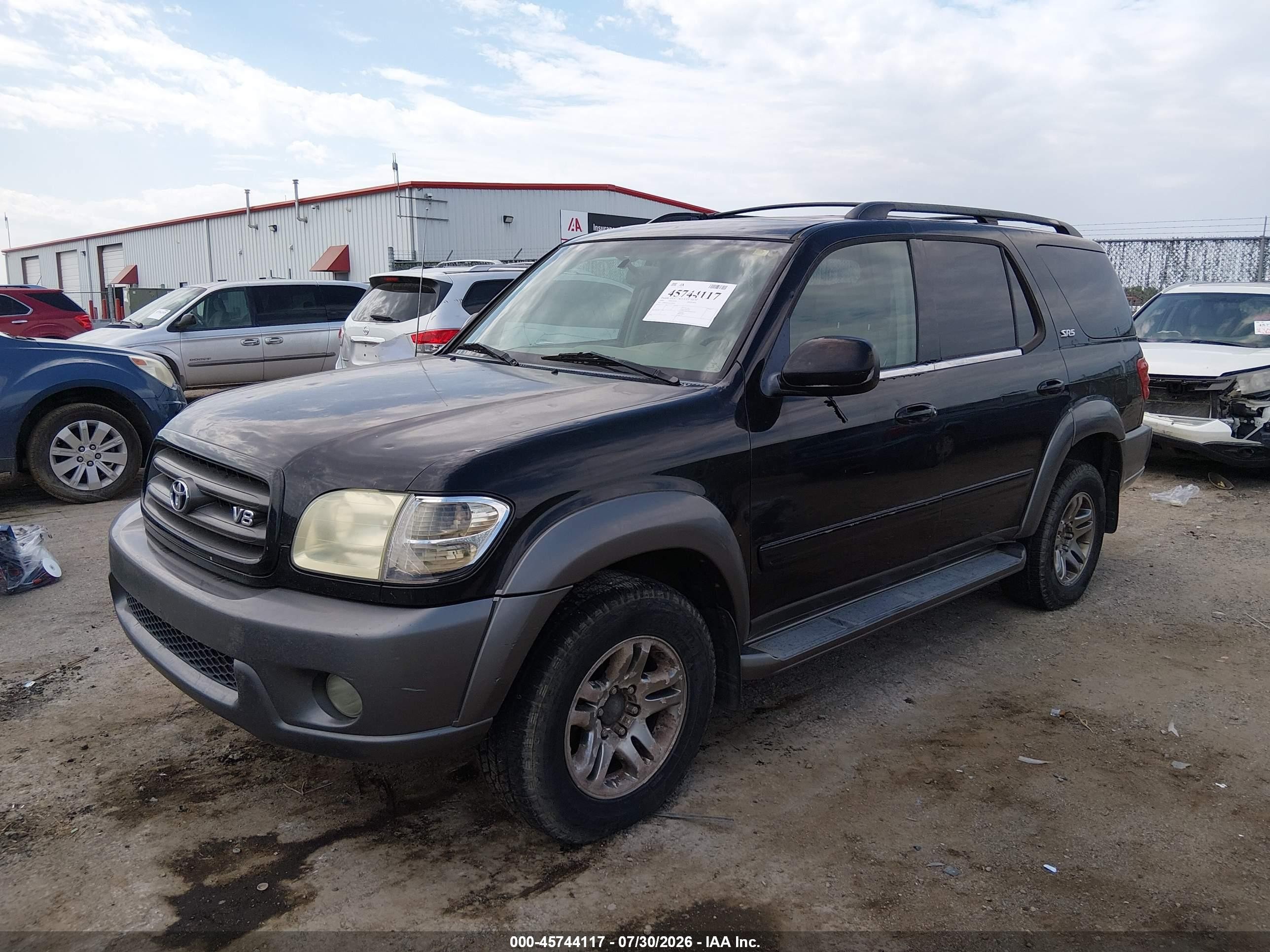 2004 Toyota Sequoia Sr5 V8 Black vin: 5TDBT44A94S216619