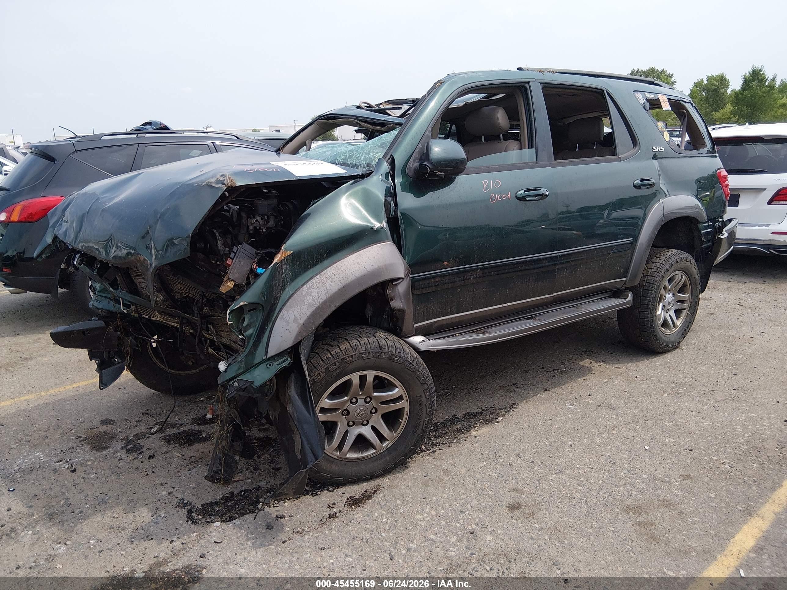2004 Toyota Sequoia Sr5 V8 Green vin: 5TDBT44A94S227622