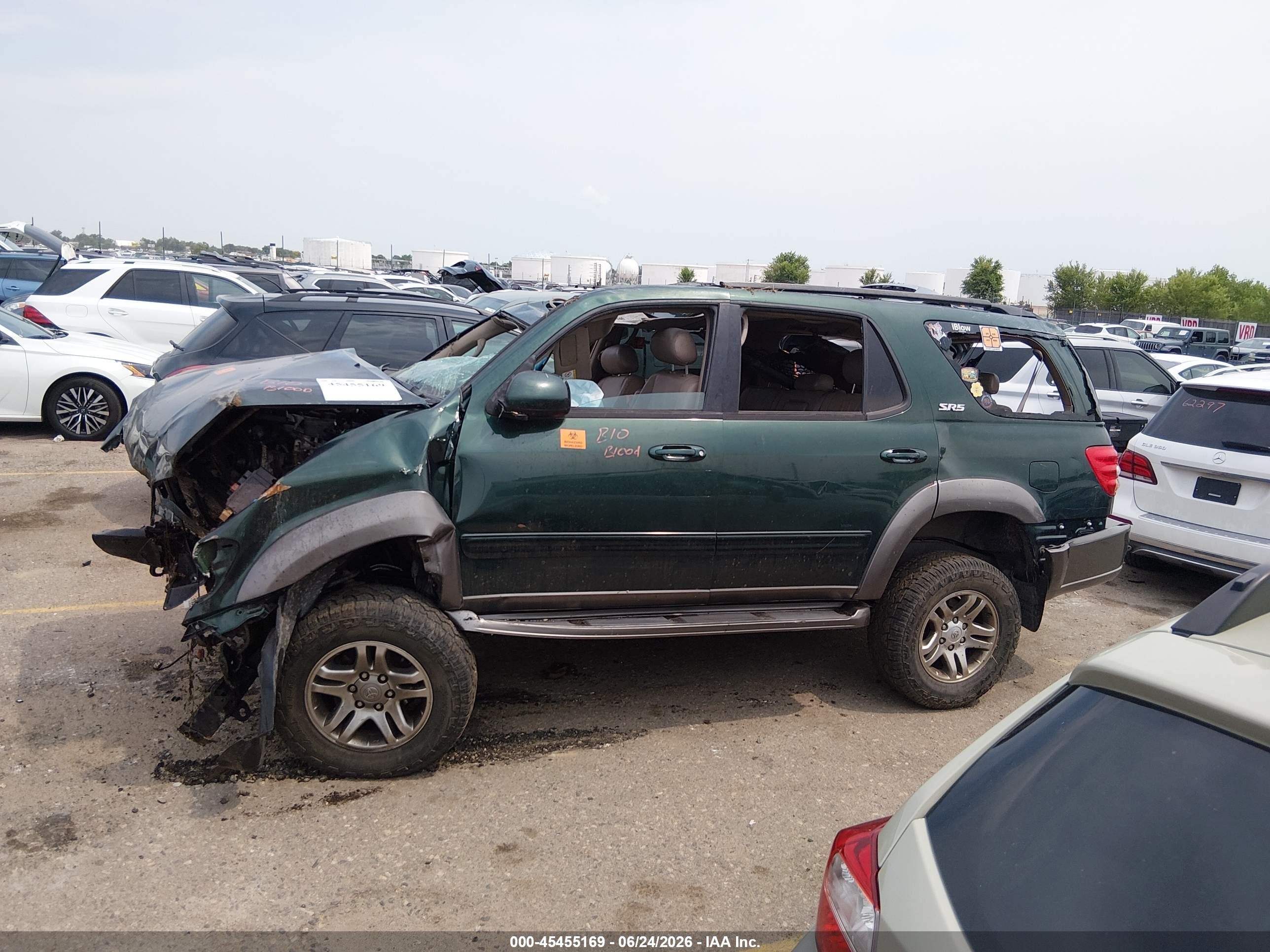 2004 Toyota Sequoia Sr5 V8 Green vin: 5TDBT44A94S227622