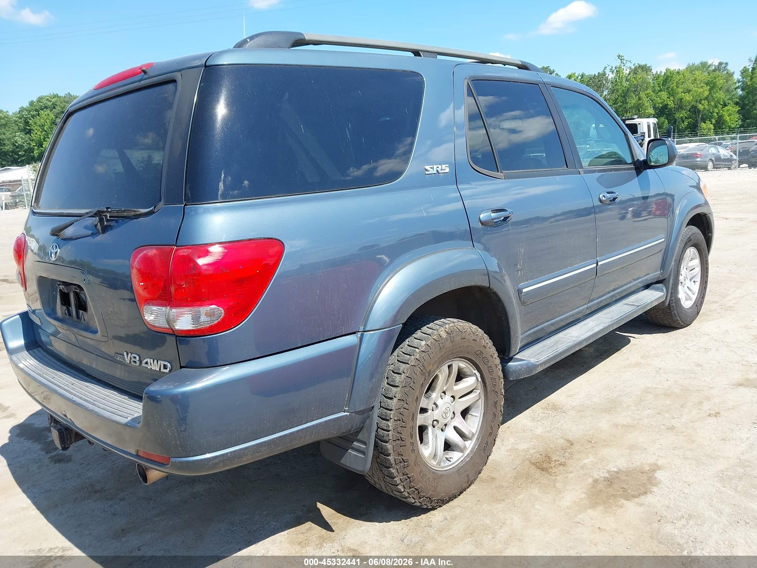 2005 Toyota Sequoia Sr5 V8 Blue vin: 5TDBT44A95S246222