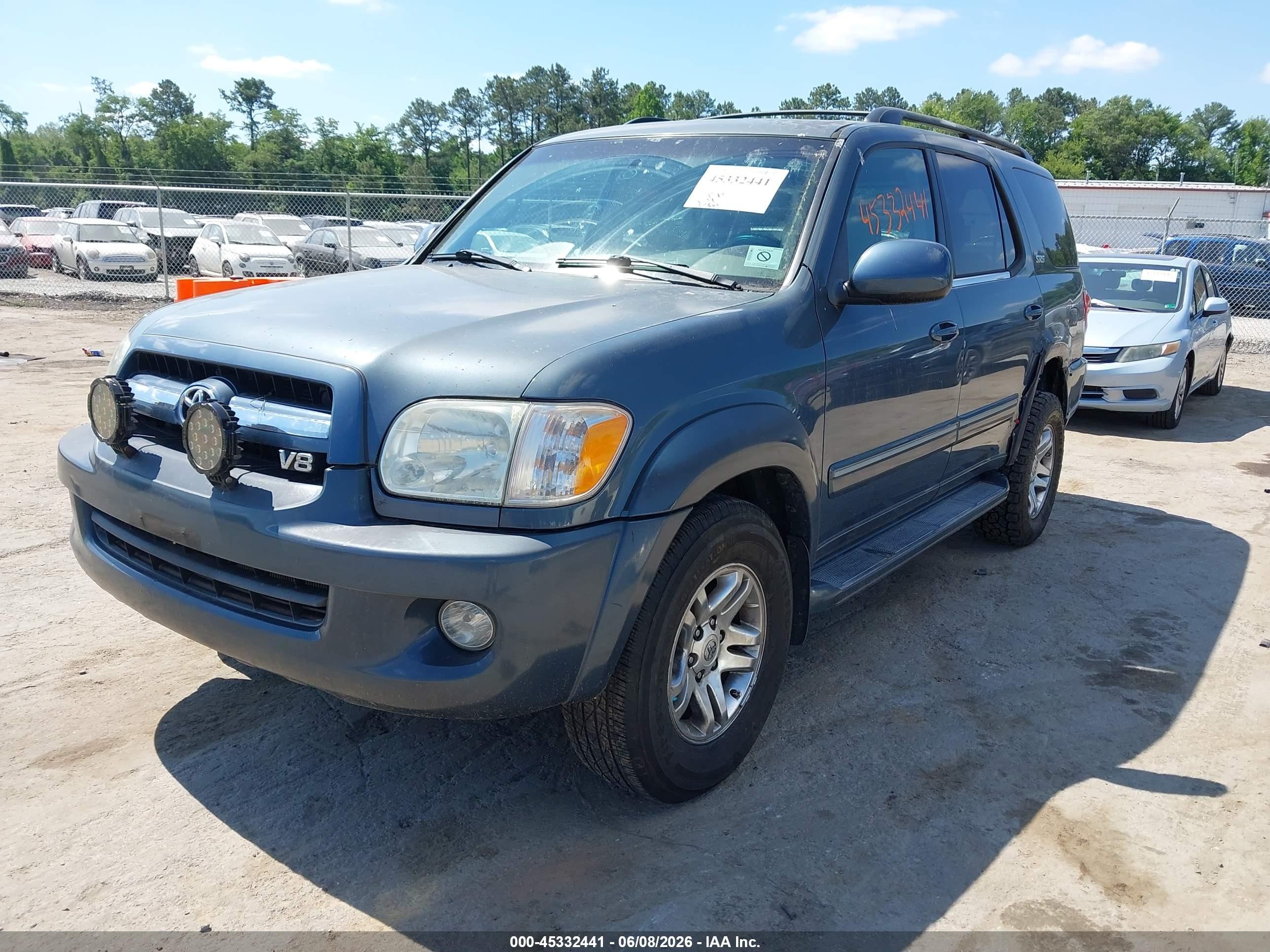 2005 Toyota Sequoia Sr5 V8 Blue vin: 5TDBT44A95S246222