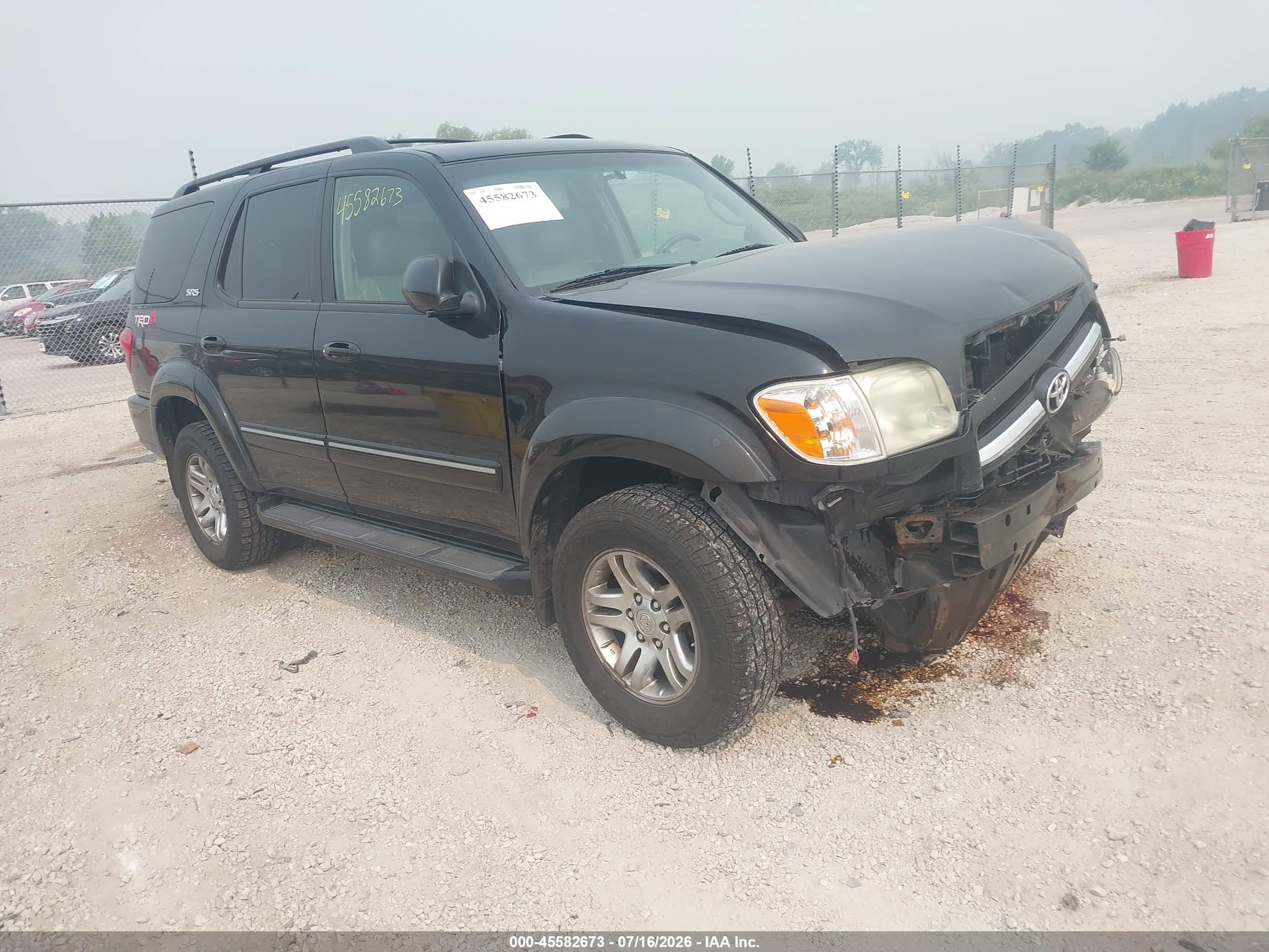 2005 Toyota Sequoia Sr5 V8 Black vin: 5TDBT44A95S246852