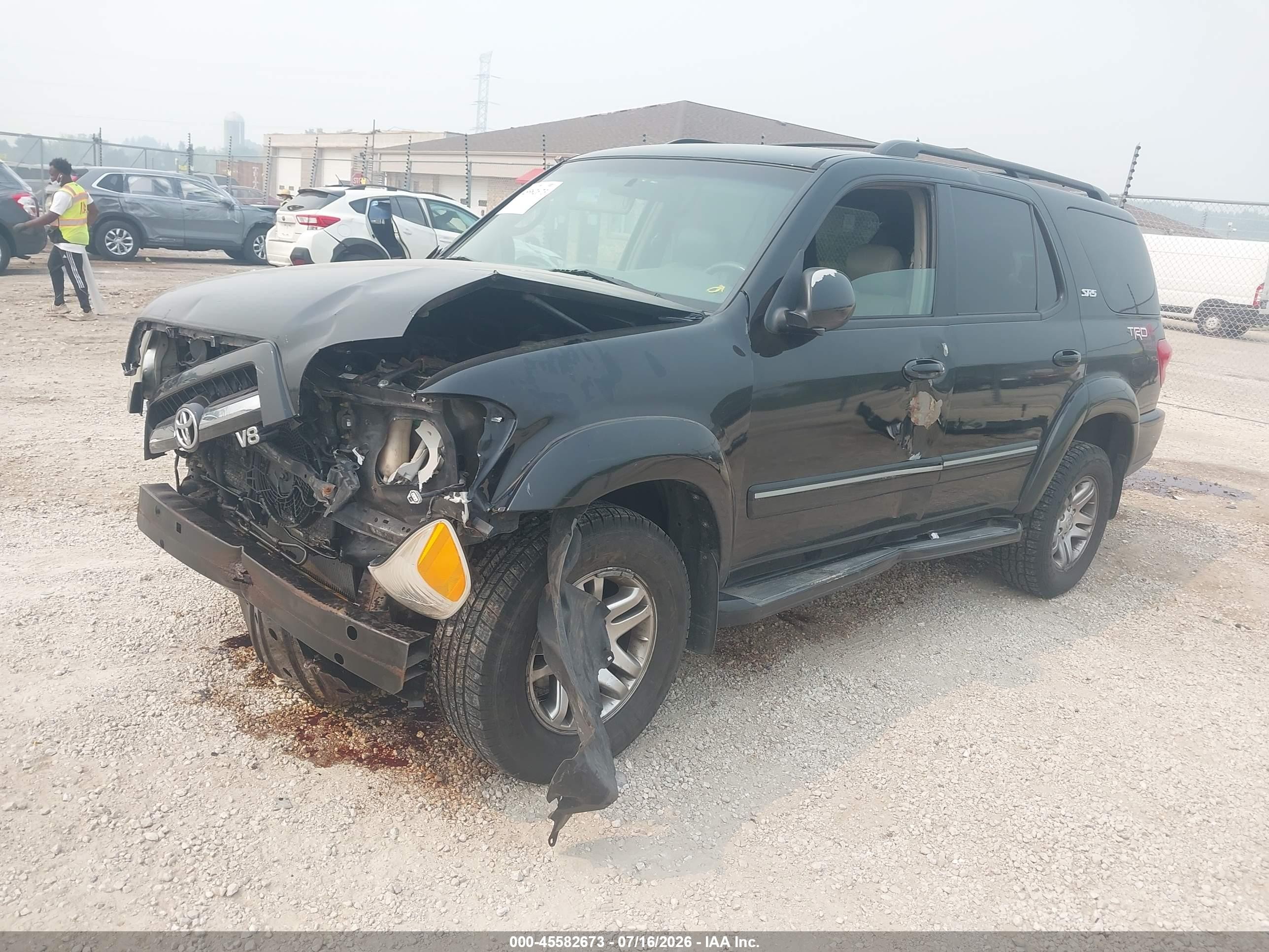 2005 Toyota Sequoia Sr5 V8 Black vin: 5TDBT44A95S246852