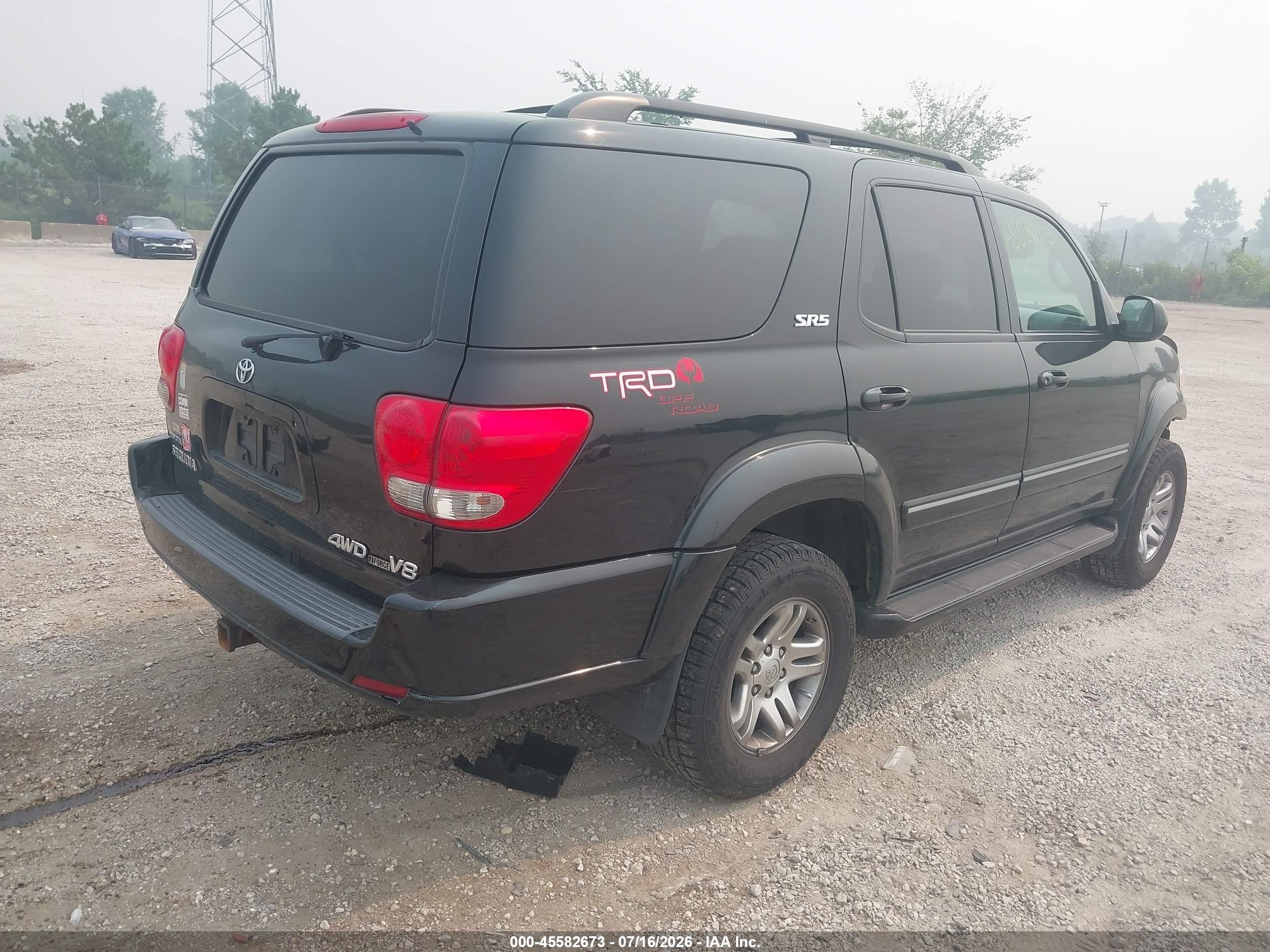 2005 Toyota Sequoia Sr5 V8 Black vin: 5TDBT44A95S246852