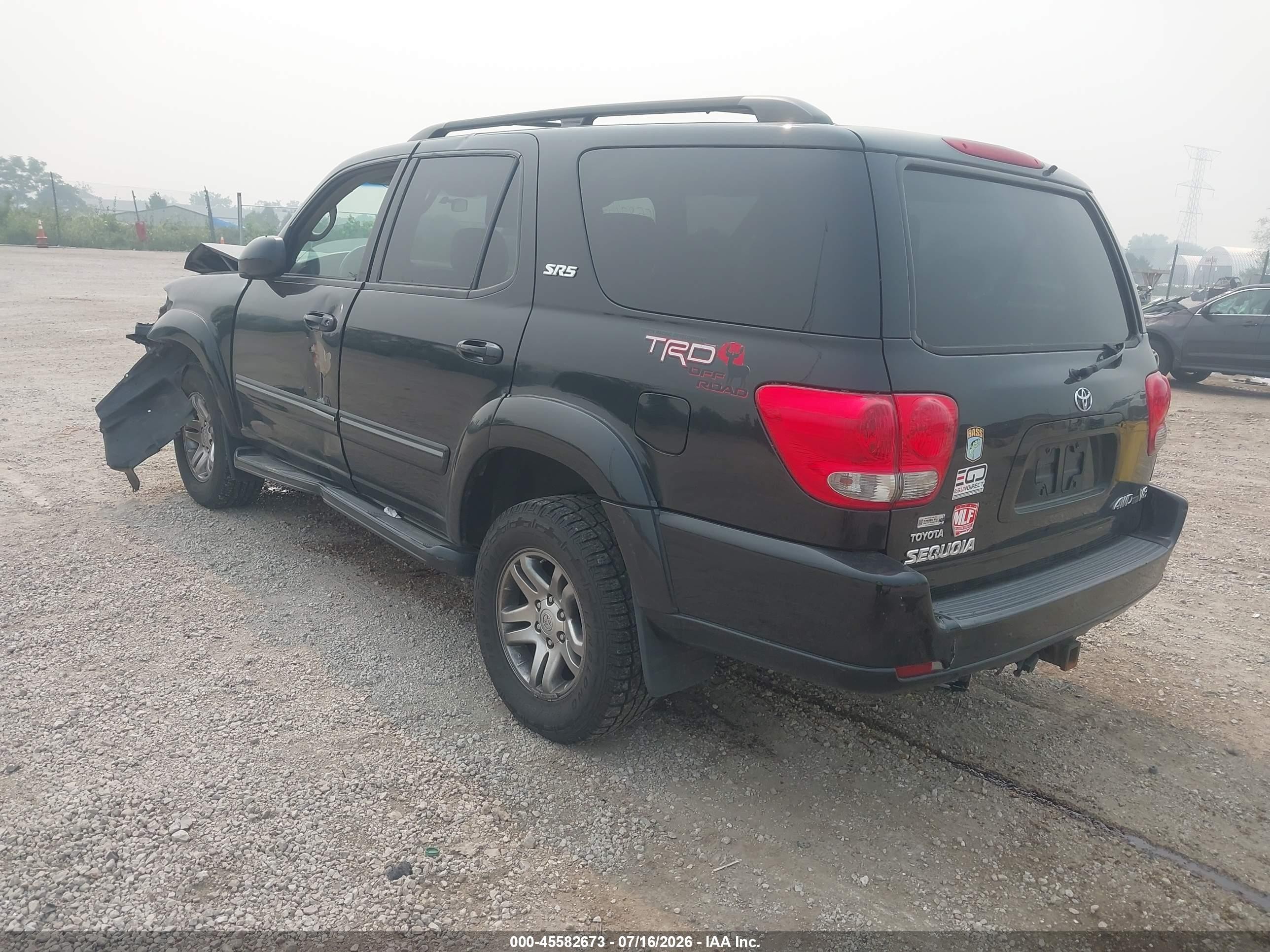 2005 Toyota Sequoia Sr5 V8 Black vin: 5TDBT44A95S246852