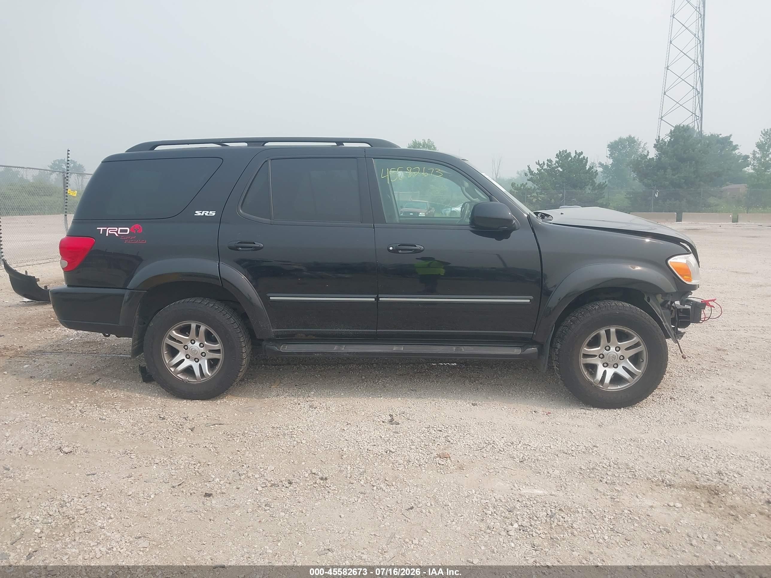 2005 Toyota Sequoia Sr5 V8 Black vin: 5TDBT44A95S246852