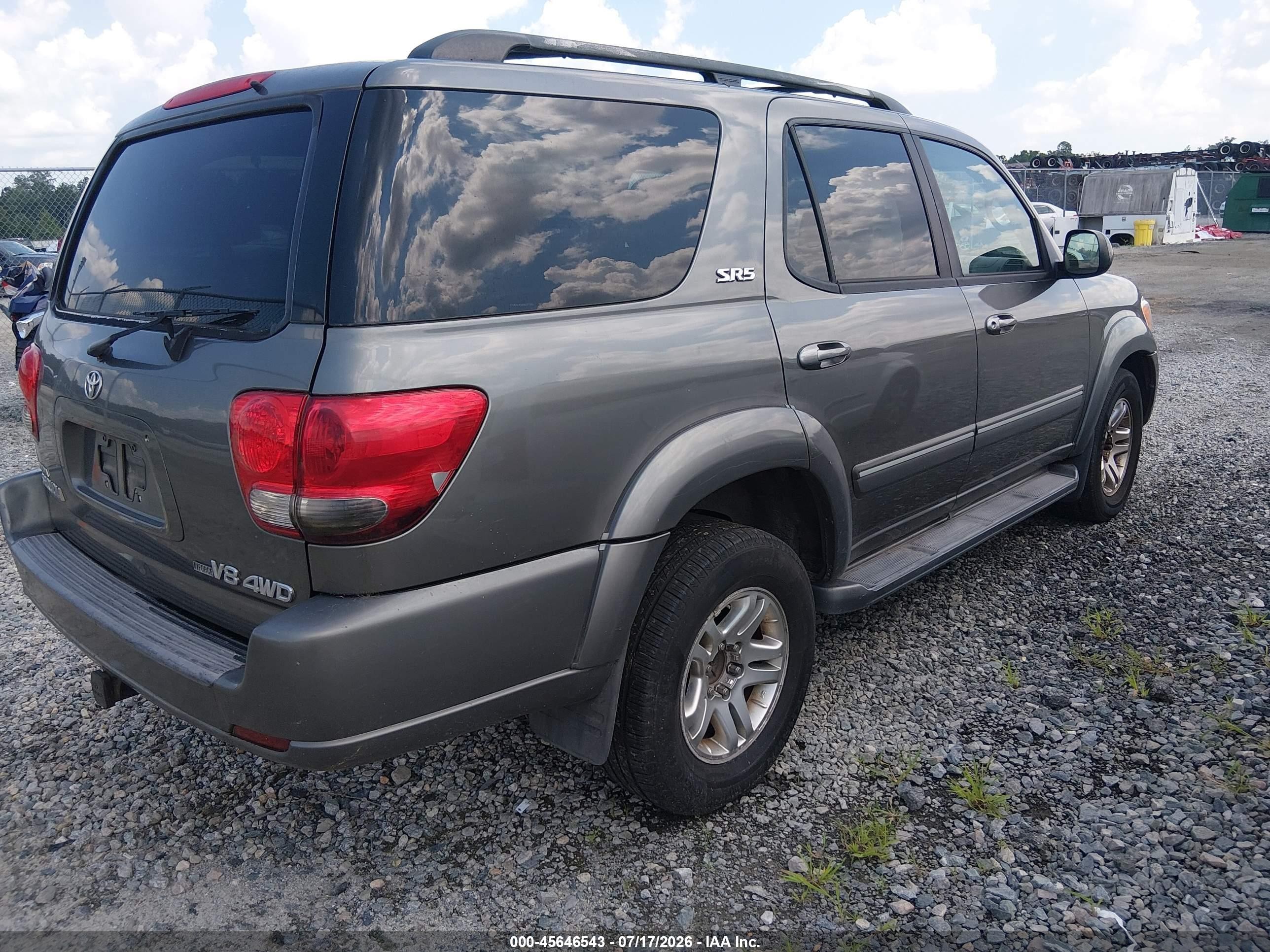 2005 Toyota Sequoia Sr5 V8 Gray vin: 5TDBT44A95S257303