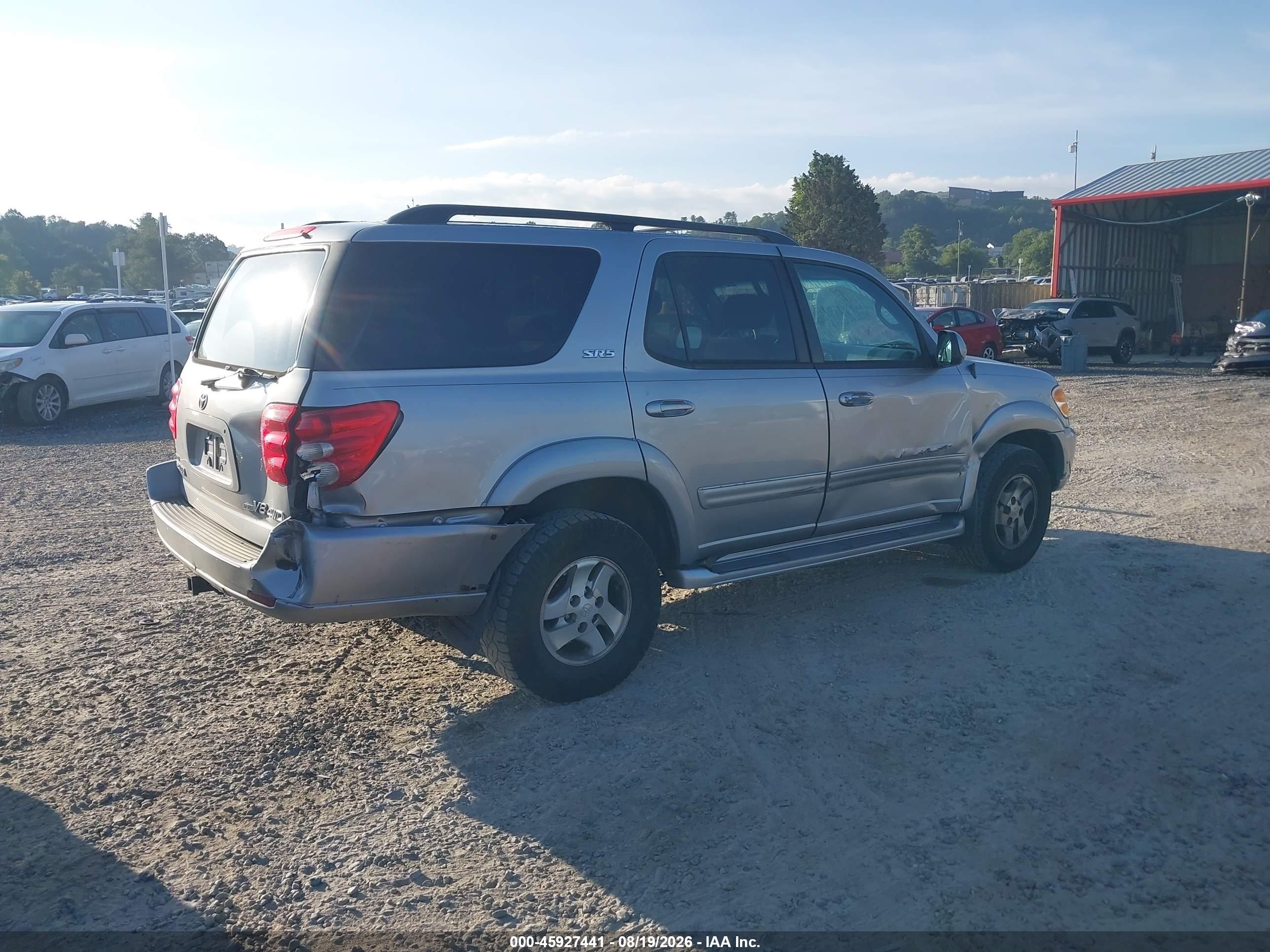 2002 Toyota Sequoia Sr5 V8 Silver vin: 5TDBT44AX2S066369