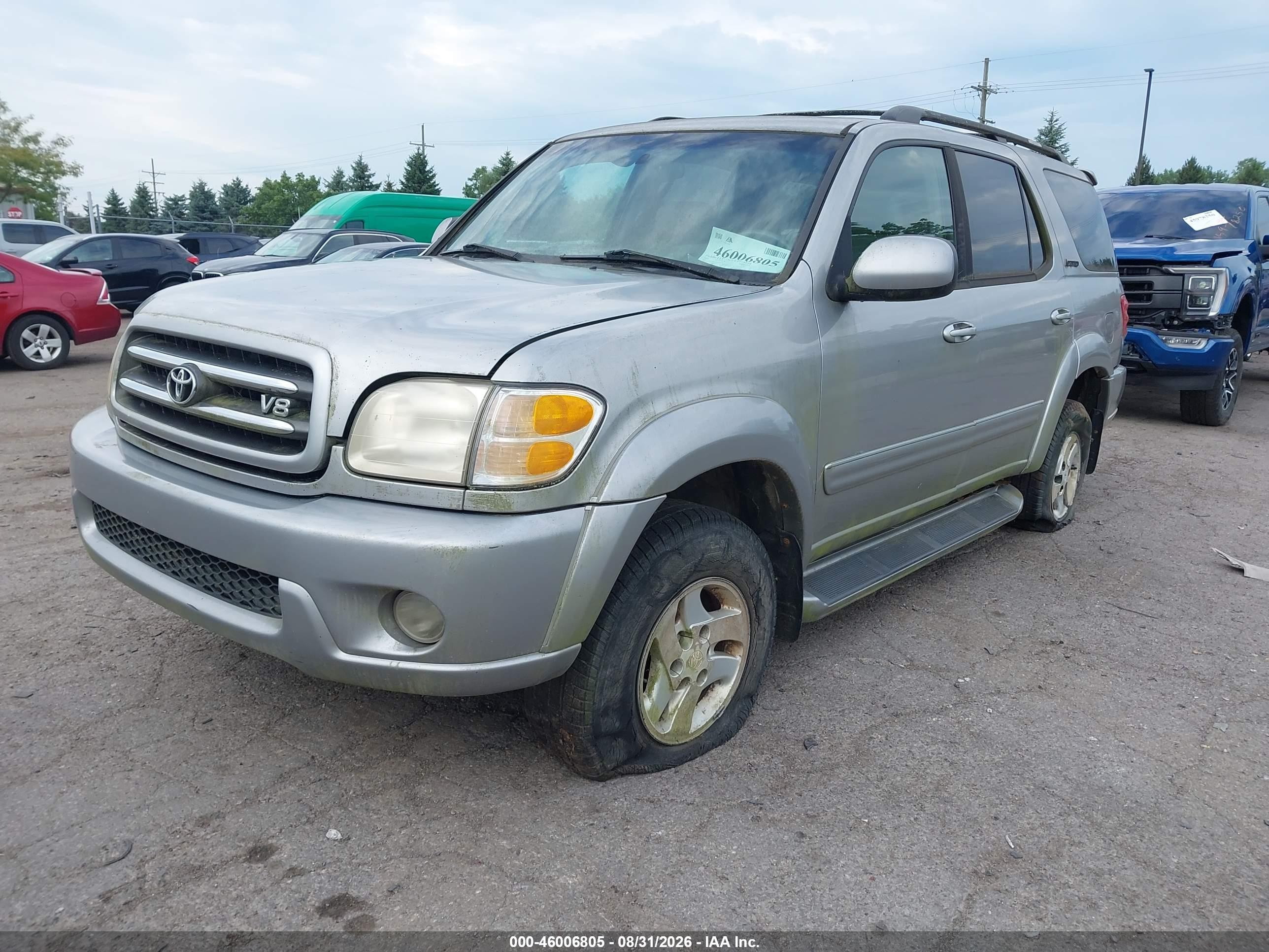 2001 Toyota Sequoia Limited V8 Silver vin: 5TDBT48A01S009669